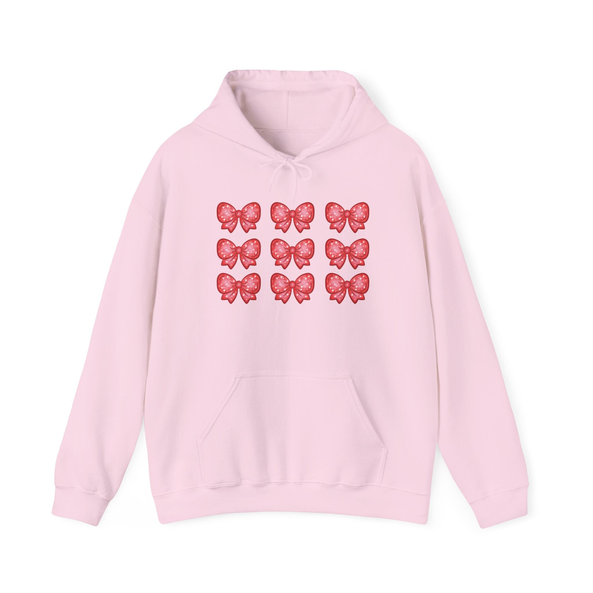 Glittery Red Bow Pattern Hoodie