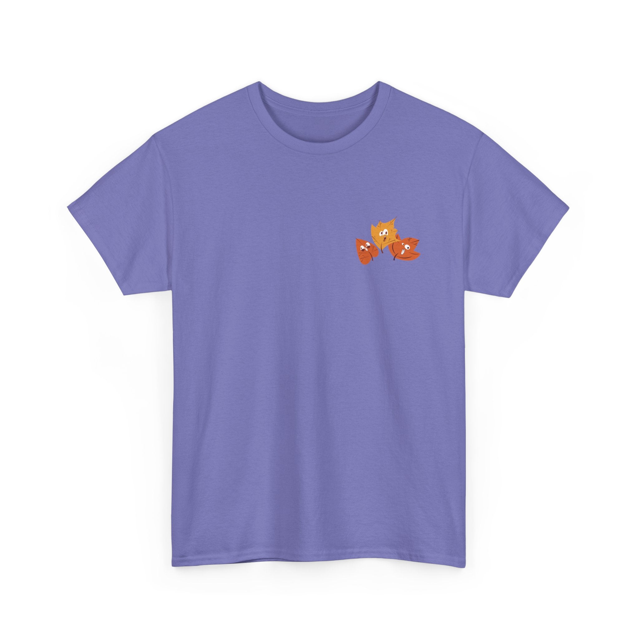 Smiley Autumn Leaves Unisex Heavy Cotton Tee