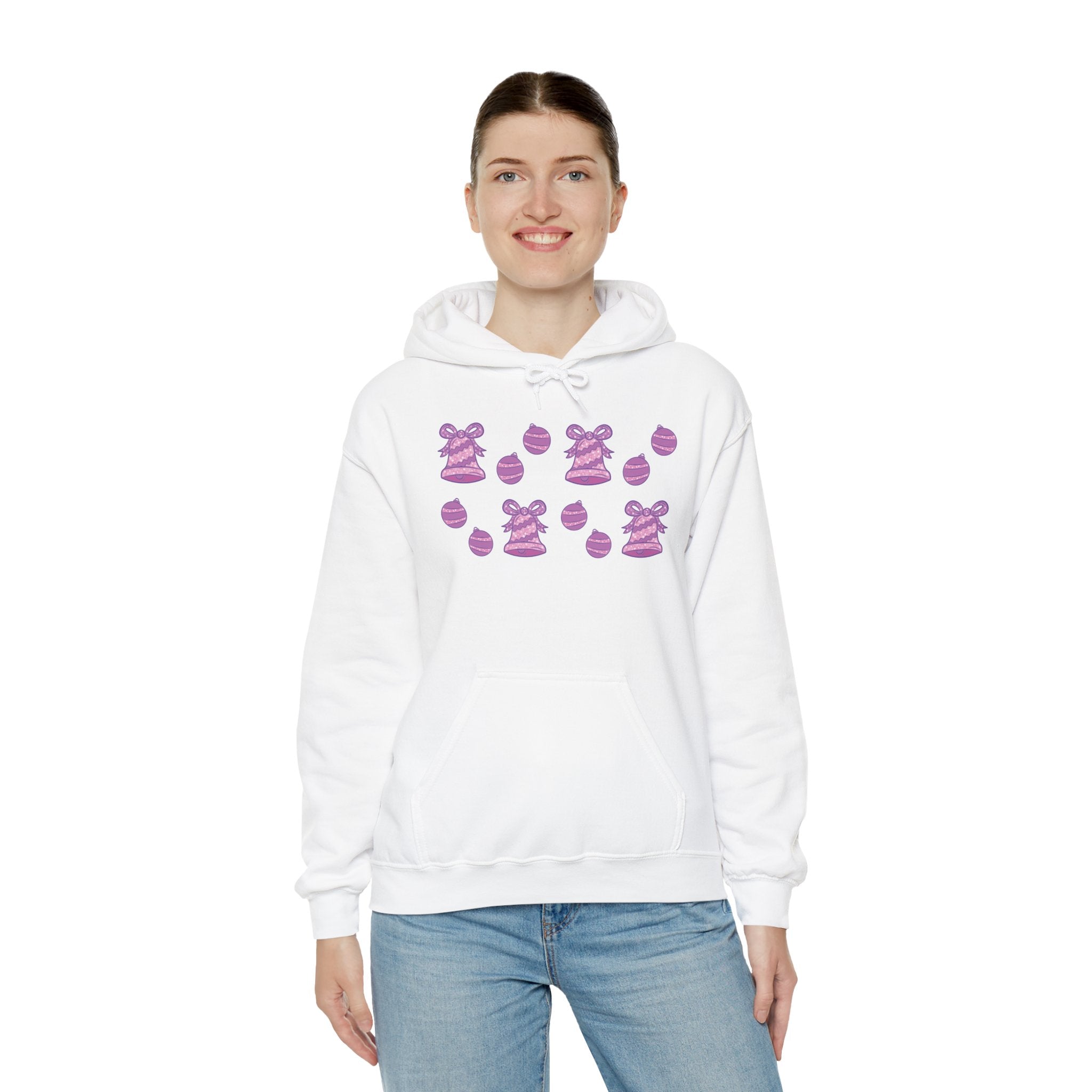 Glittery Purple-Pink Holiday Pattern Hoodie