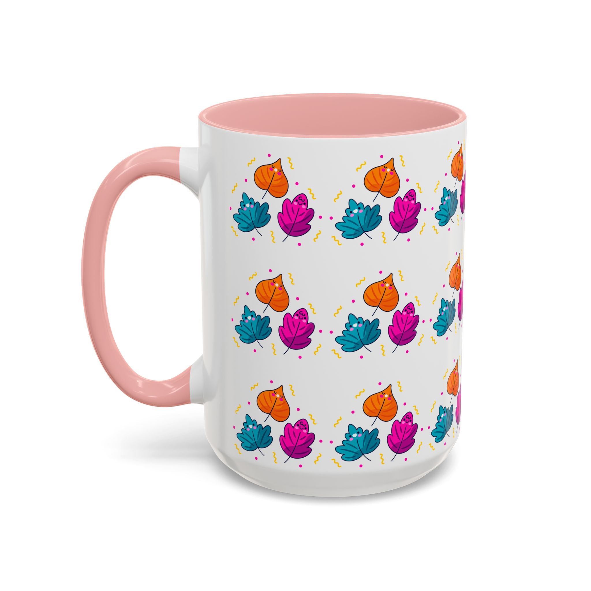 Bright Vibrant Leaves Accent Coffee Mug (11, 15 oz)