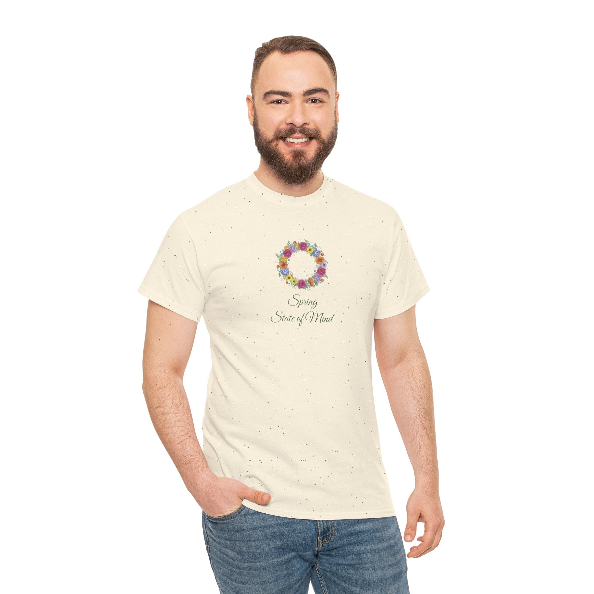 ''Spring State of Mind'' T-Shirt - Floral Wreath Spring Tee