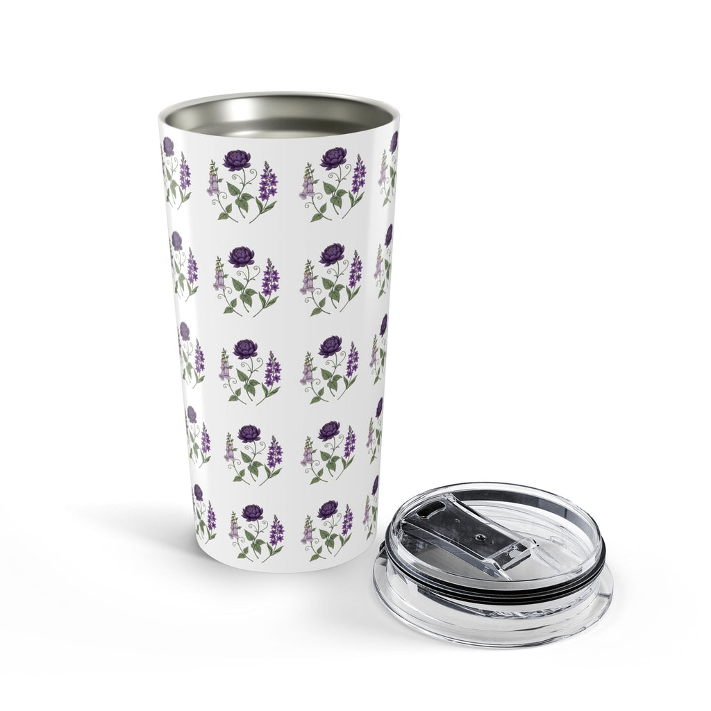 Purple Flowers Tumbler – Vintage Floral Stainless Travel Cup