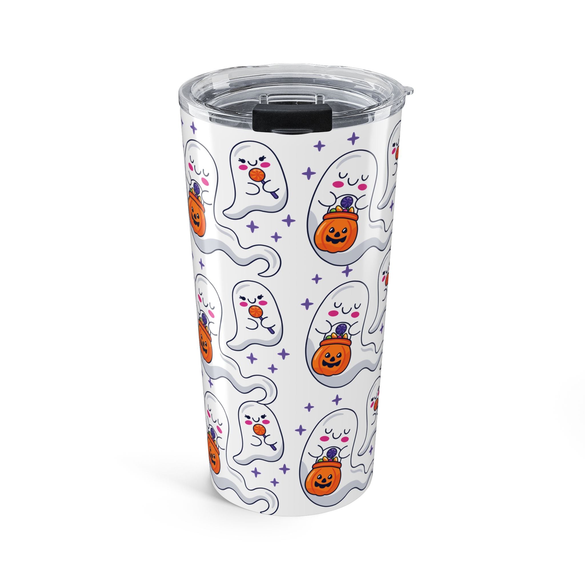 Halloween Ghost Holding Treats Tumbler