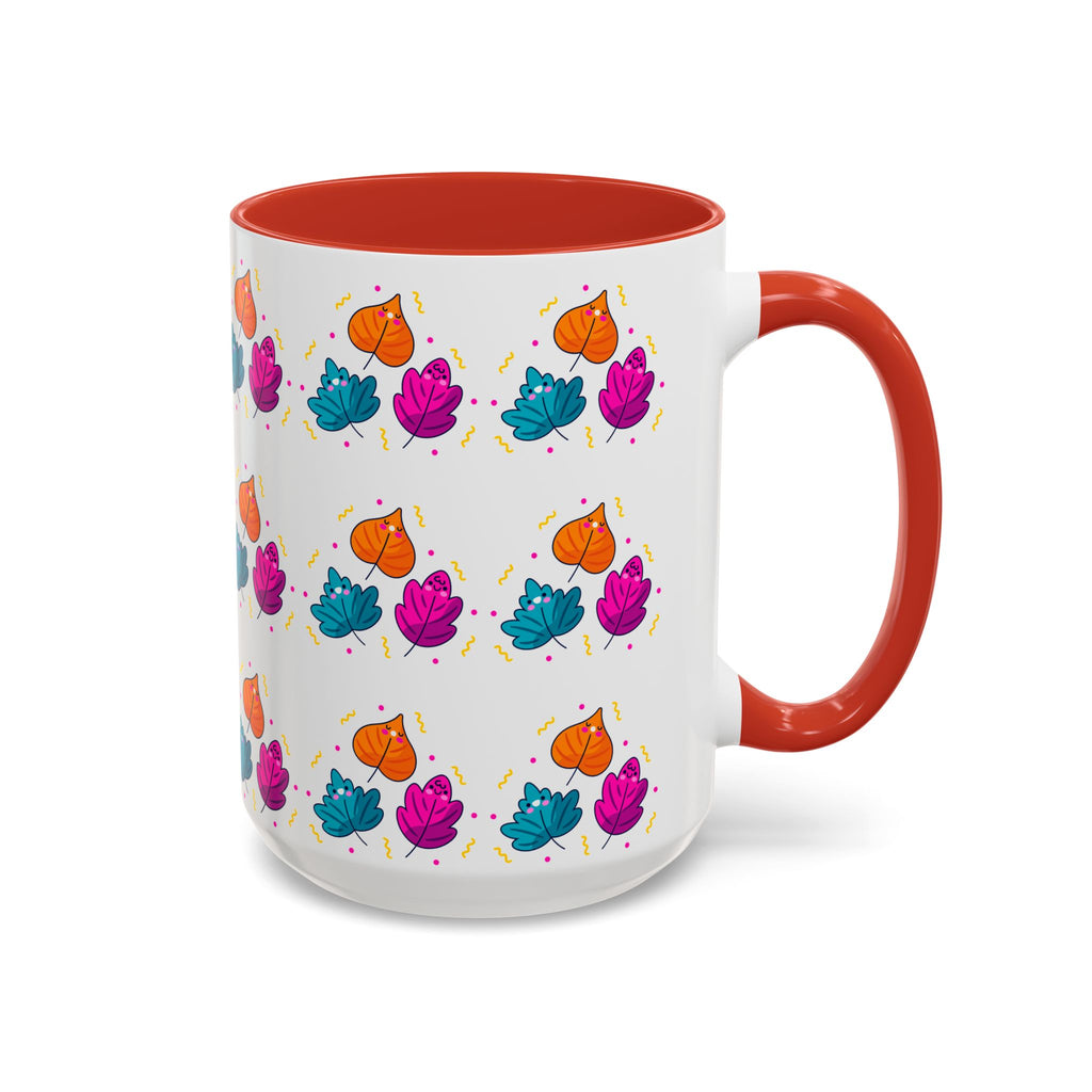 Bright Vibrant Leaves Accent Coffee Mug (11, 15 oz)