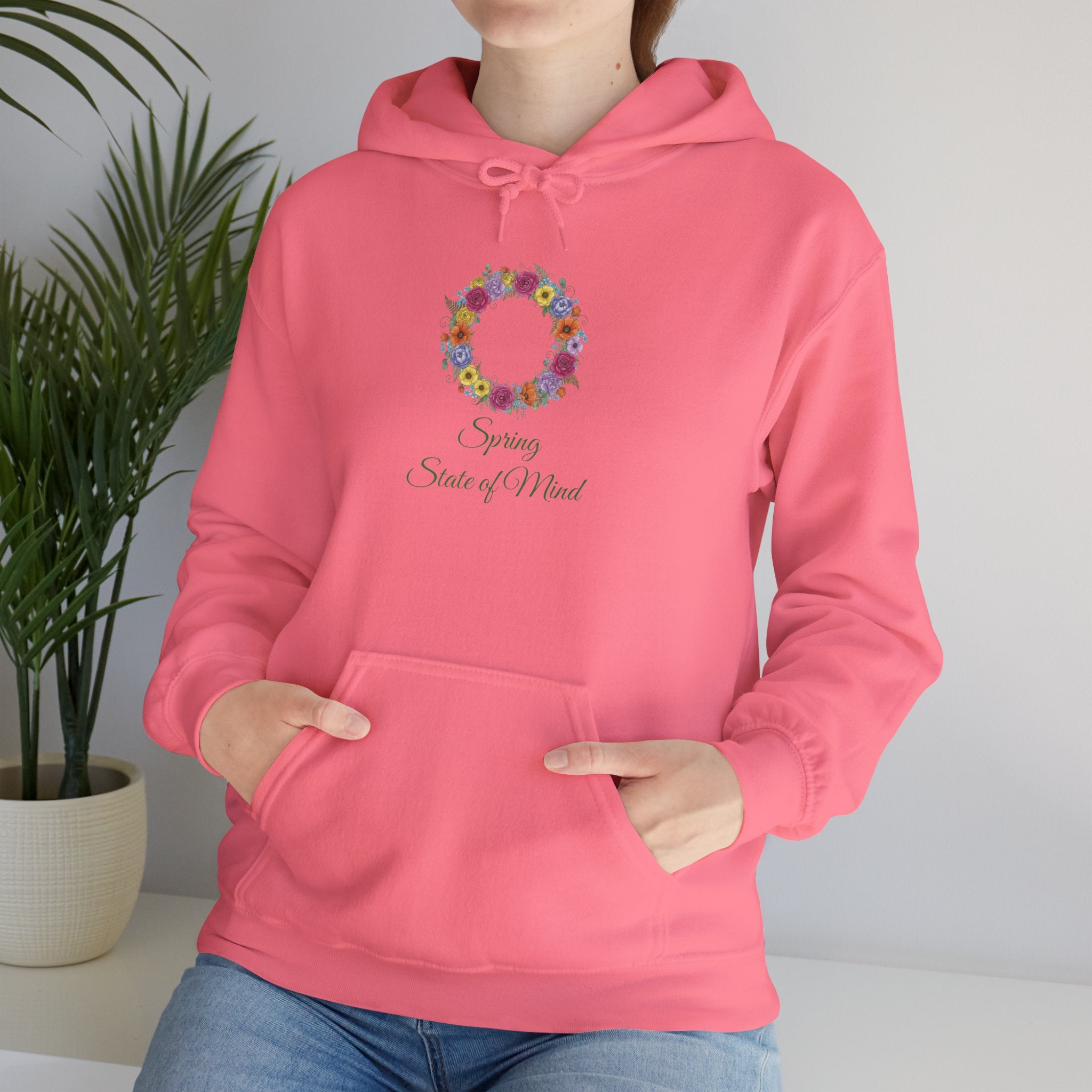 ''Spring State of Mind'' Hoodie —  Floral Wreath Spring Pullover
