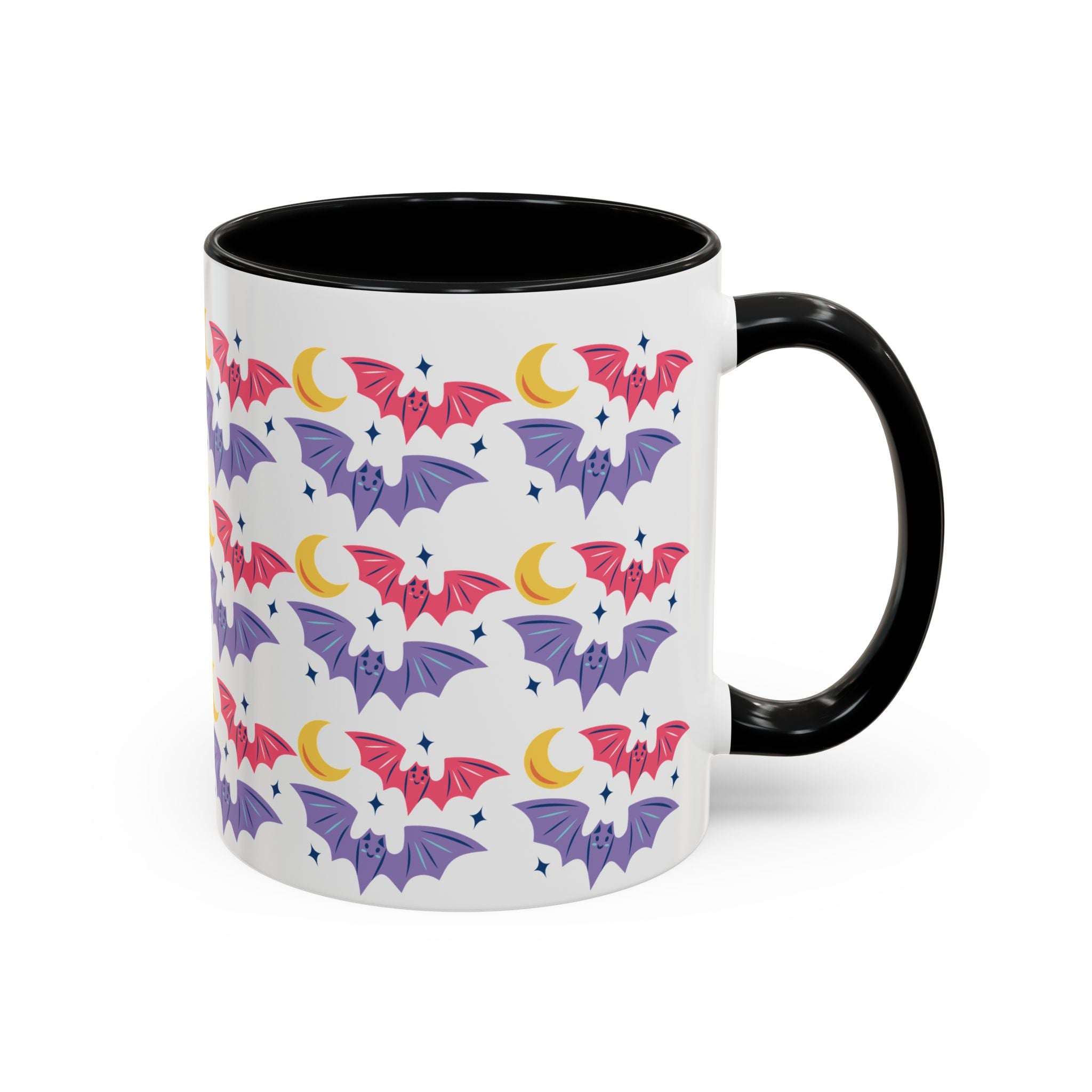 Cute Bats With Crescent Moon Accent Coffee Mug (11, 15oz)