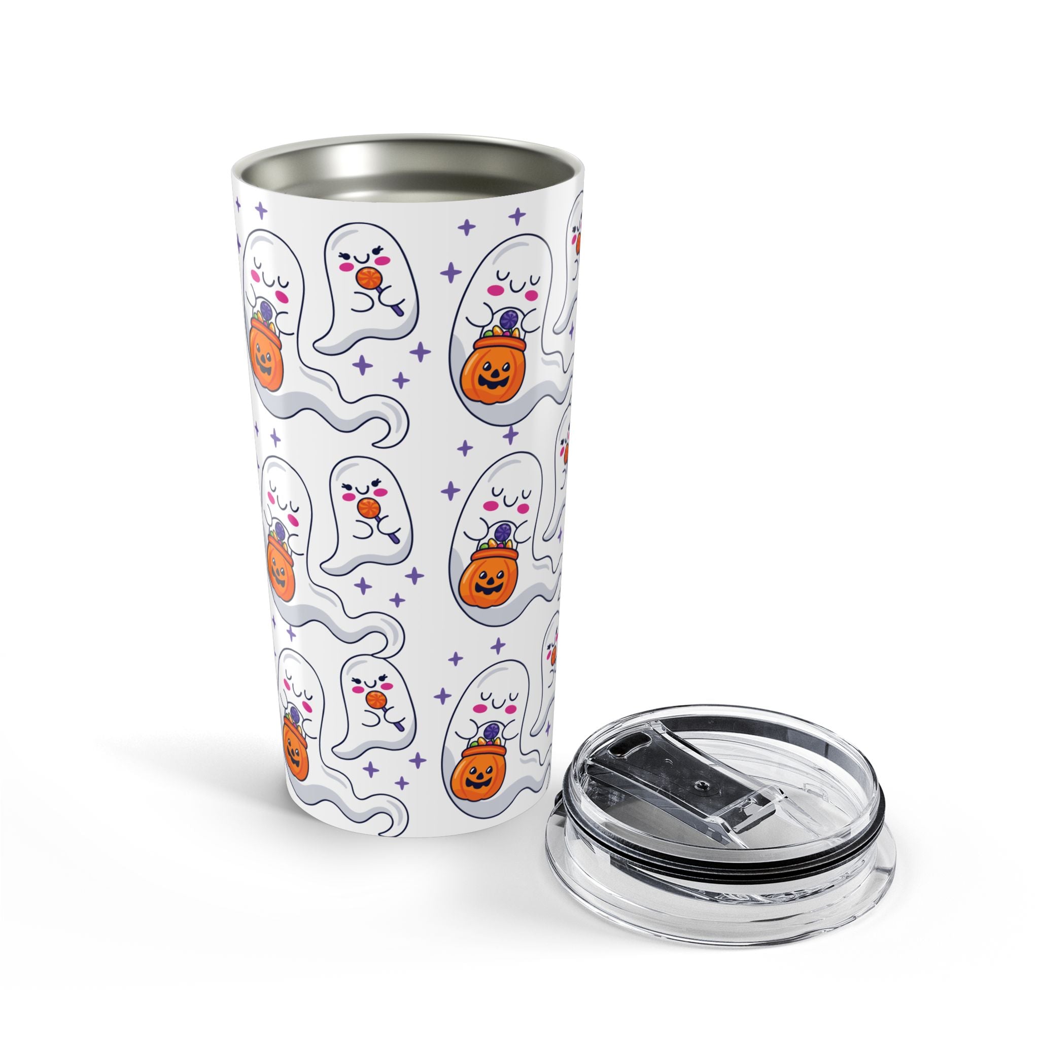 Halloween Ghost Holding Treats Tumbler