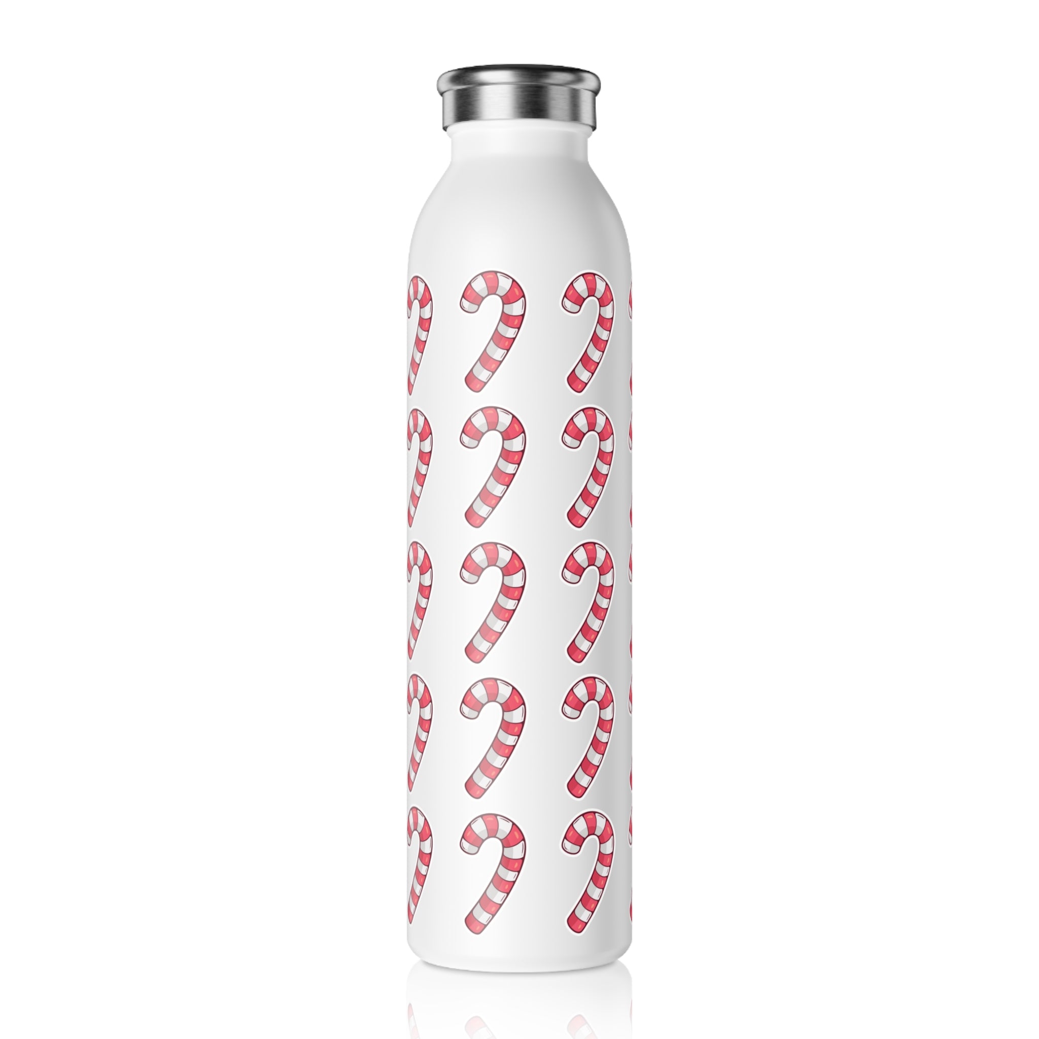 Candy Cane Pattern Slim Water Bottle