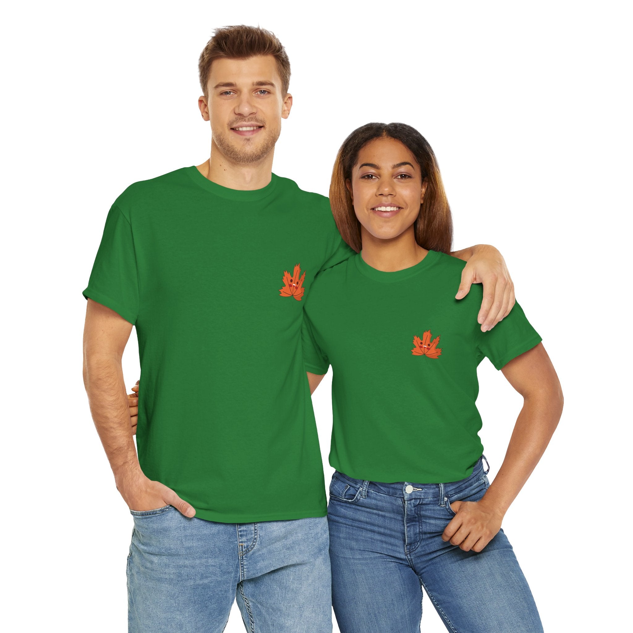 Cute Autumn Leaf Unisex Heavy Cotton Tee