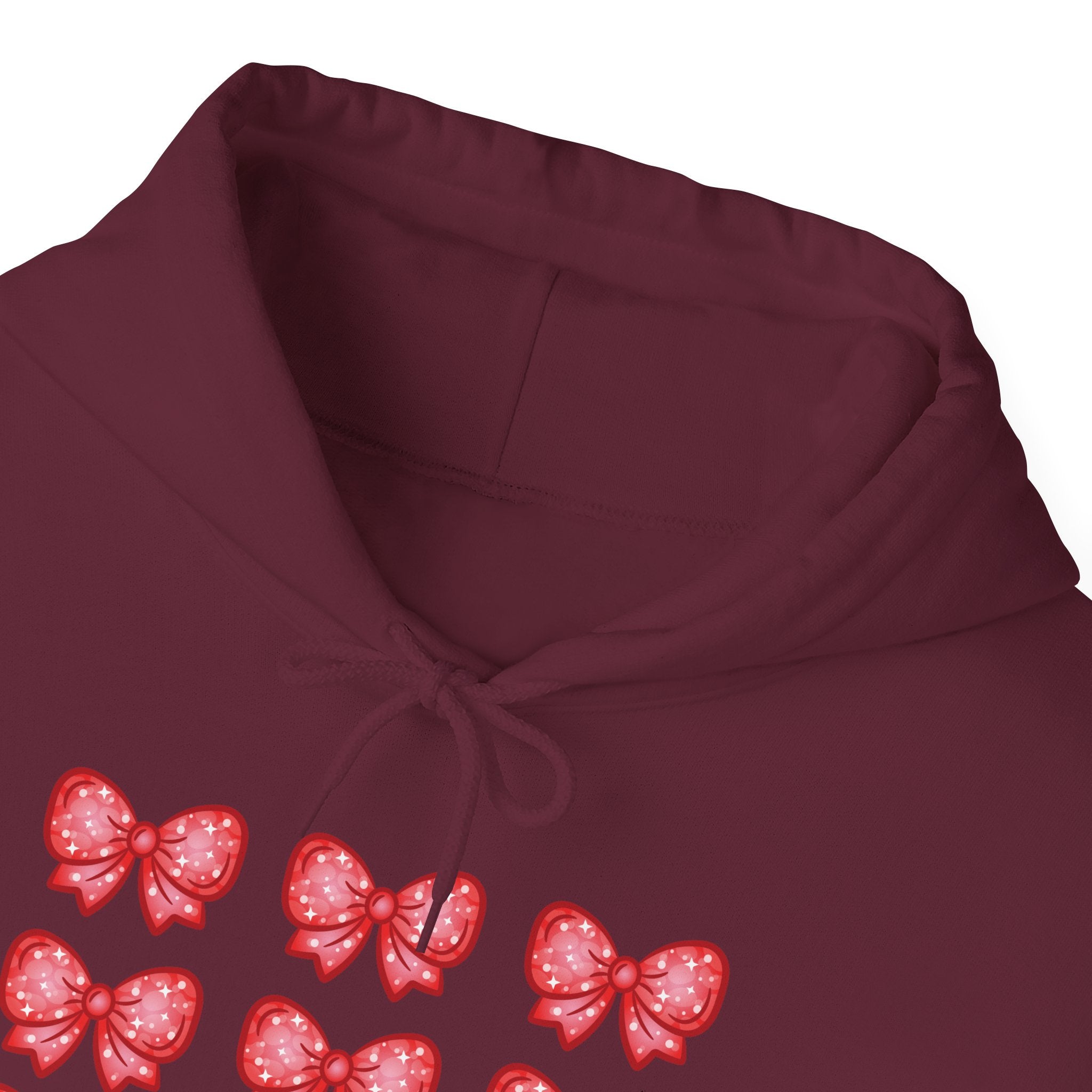 Glittery Red Bow Pattern Hoodie