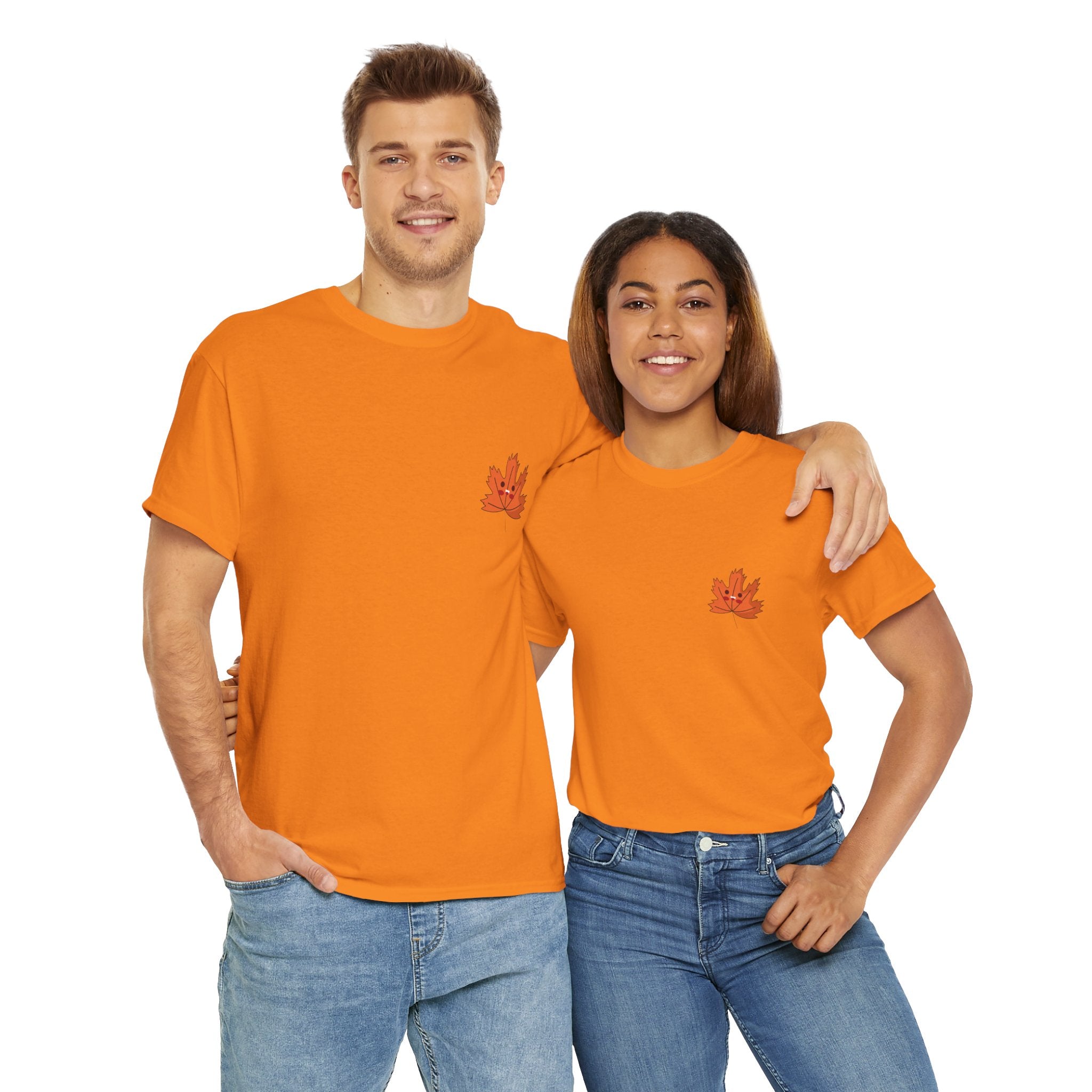 Cute Autumn Leaf Unisex Heavy Cotton Tee