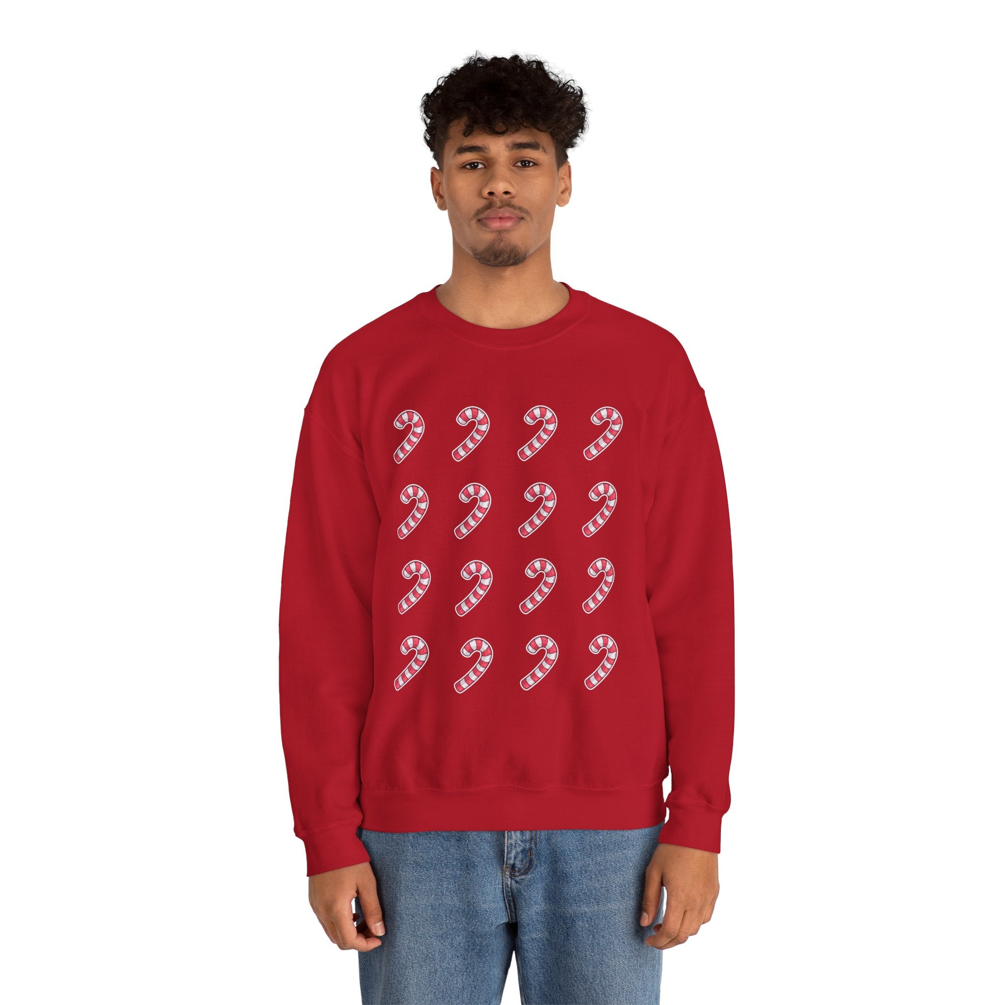 Candy Cane Pattern Crewneck Sweatshirt