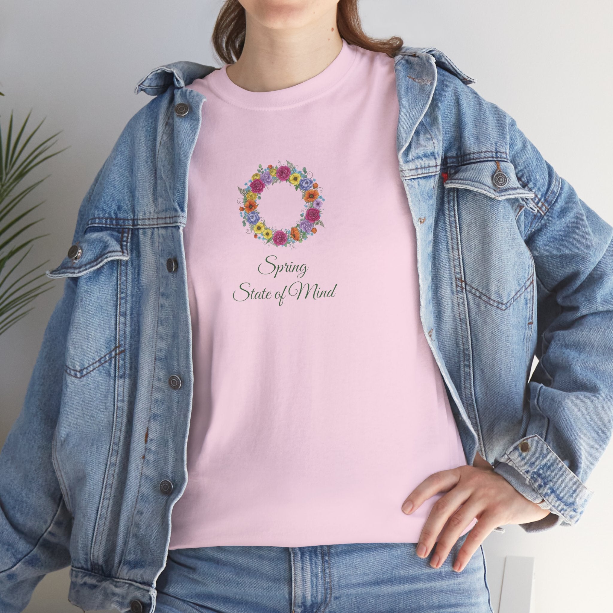 ''Spring State of Mind'' T-Shirt - Floral Wreath Spring Tee