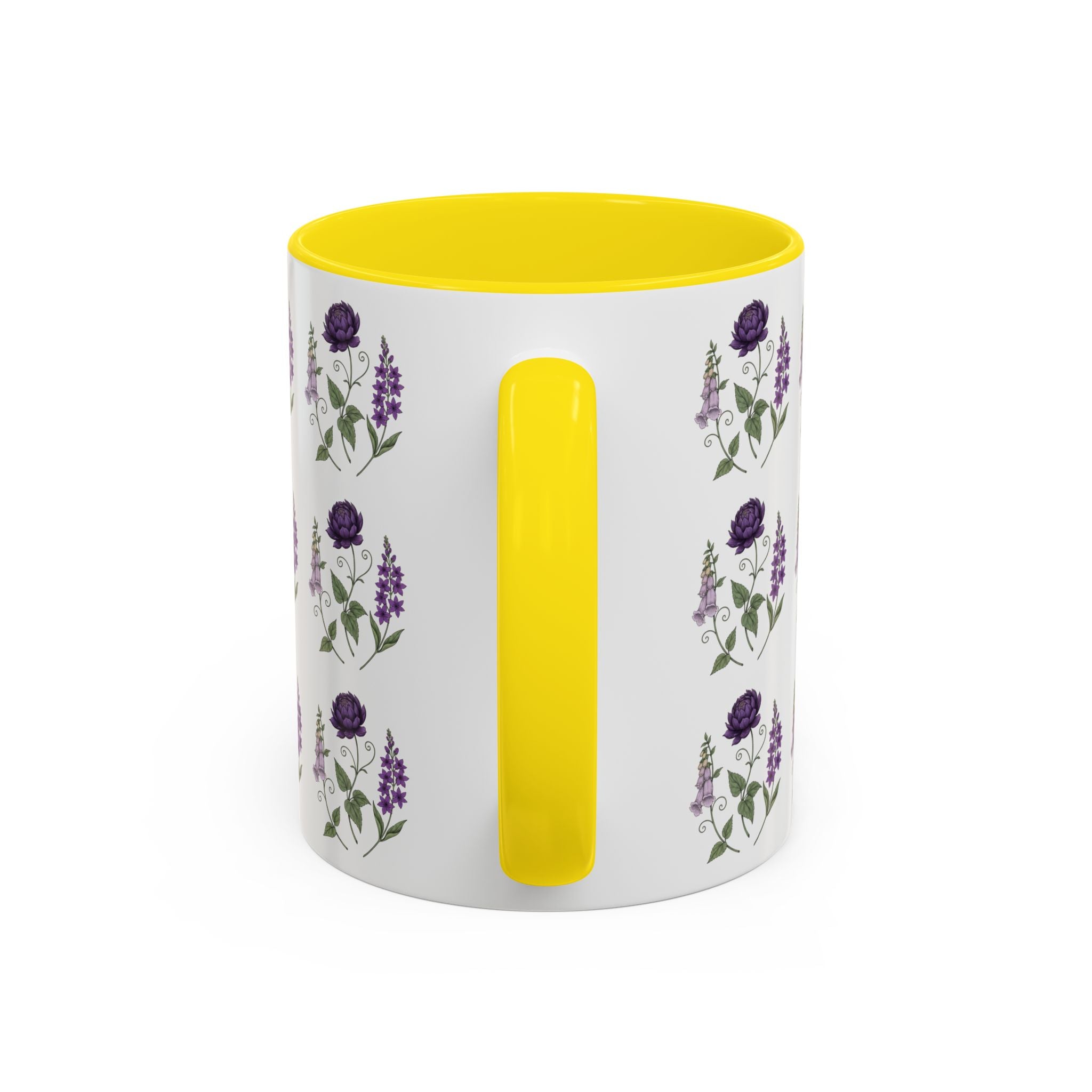 Purple Flowers Coffee Mug — Vintage Floral Cup — 11/15oz