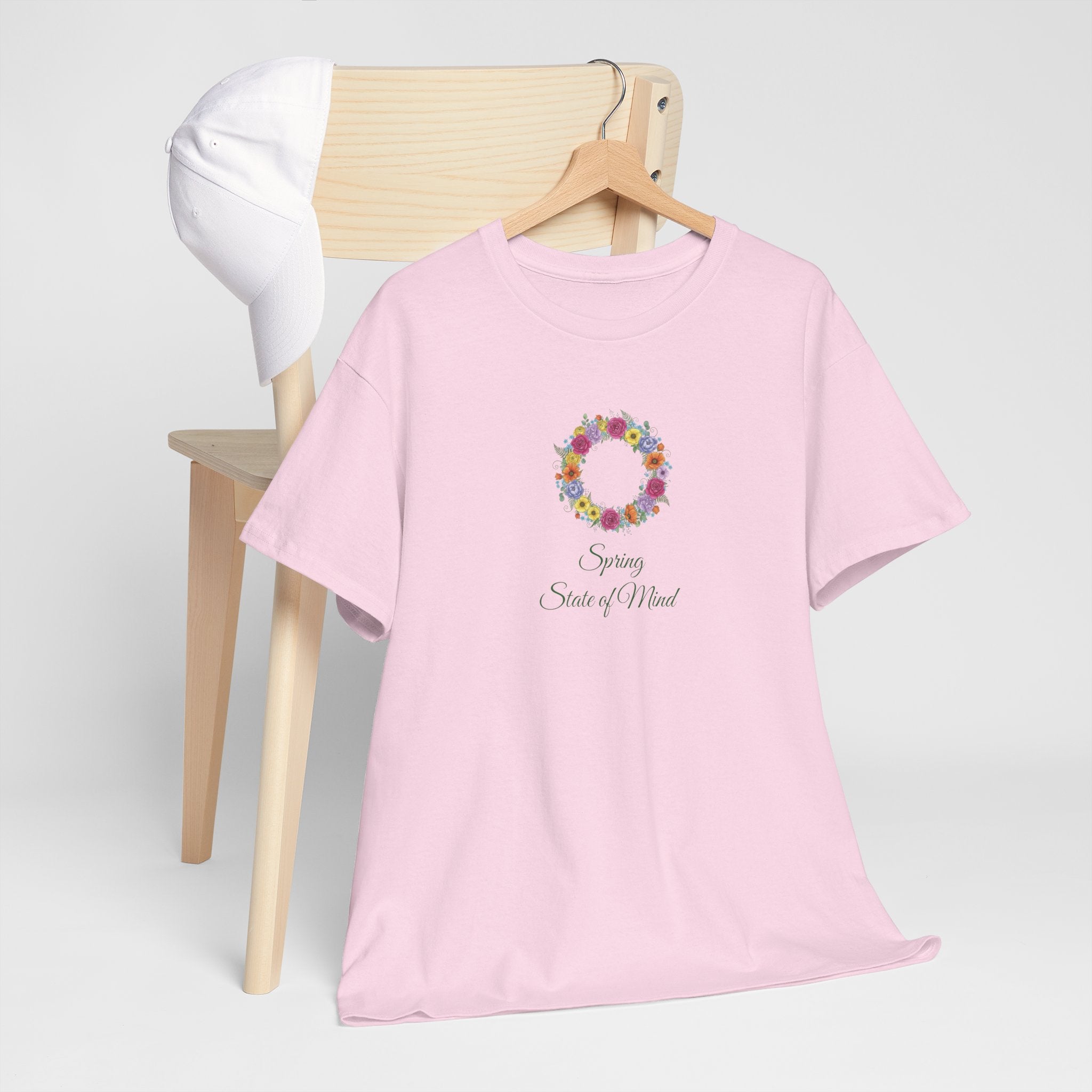 ''Spring State of Mind'' T-Shirt - Floral Wreath Spring Tee