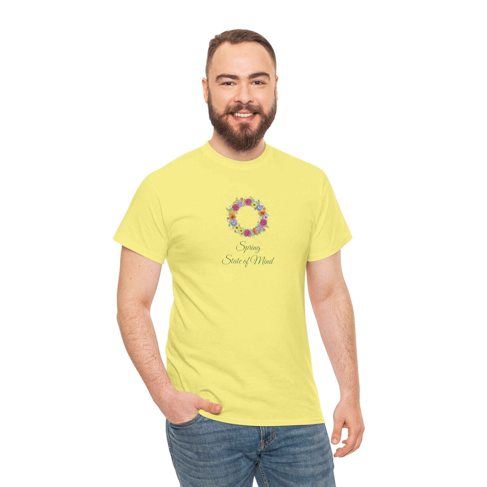 ''Spring State of Mind'' T-Shirt - Floral Wreath Spring Tee