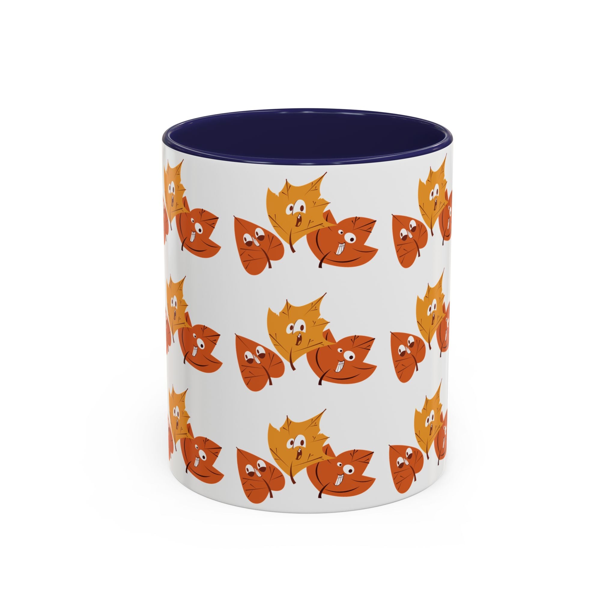 Smiley Autumn Leaves Accent Coffee Mug (11, 15oz)