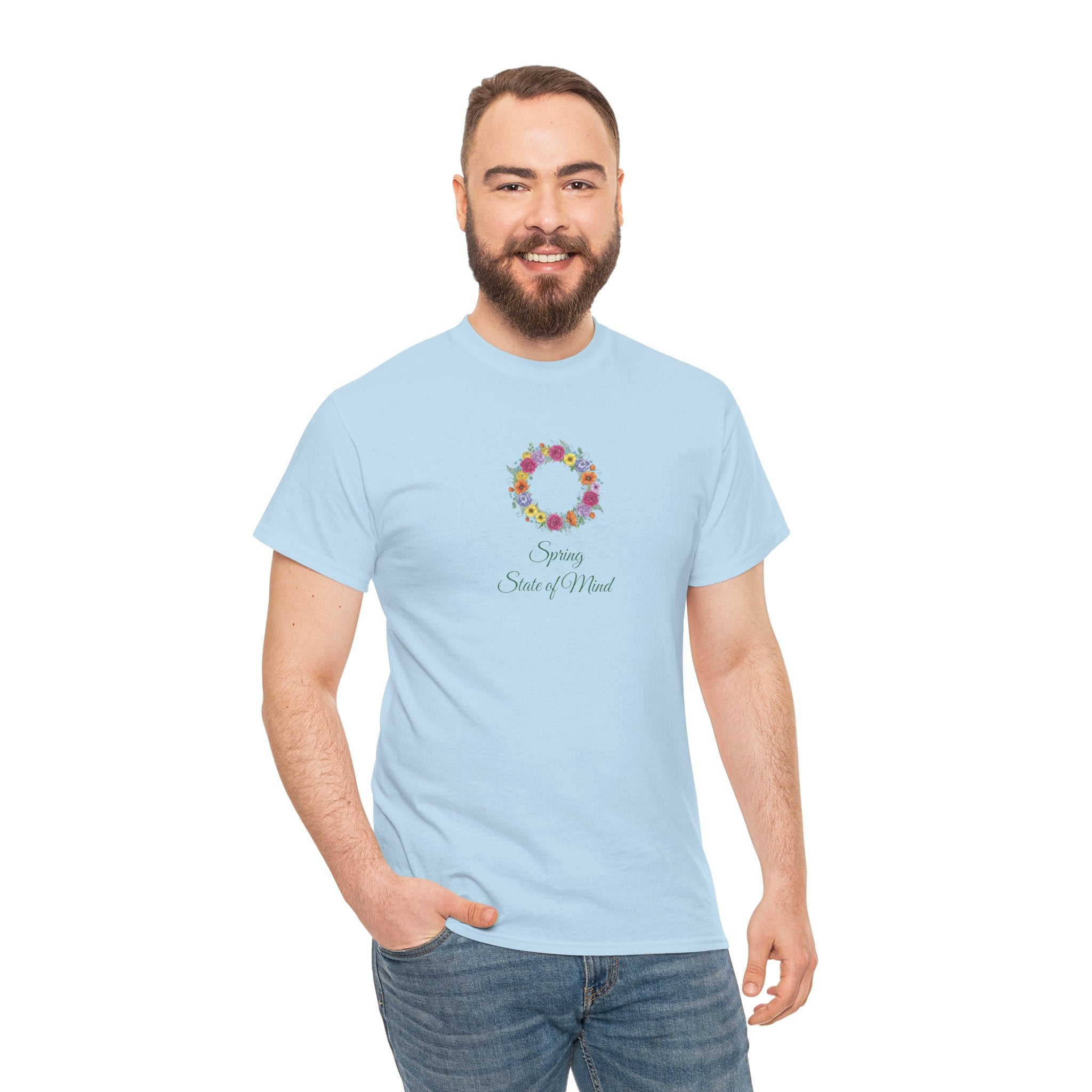 ''Spring State of Mind'' T-Shirt - Floral Wreath Spring Tee