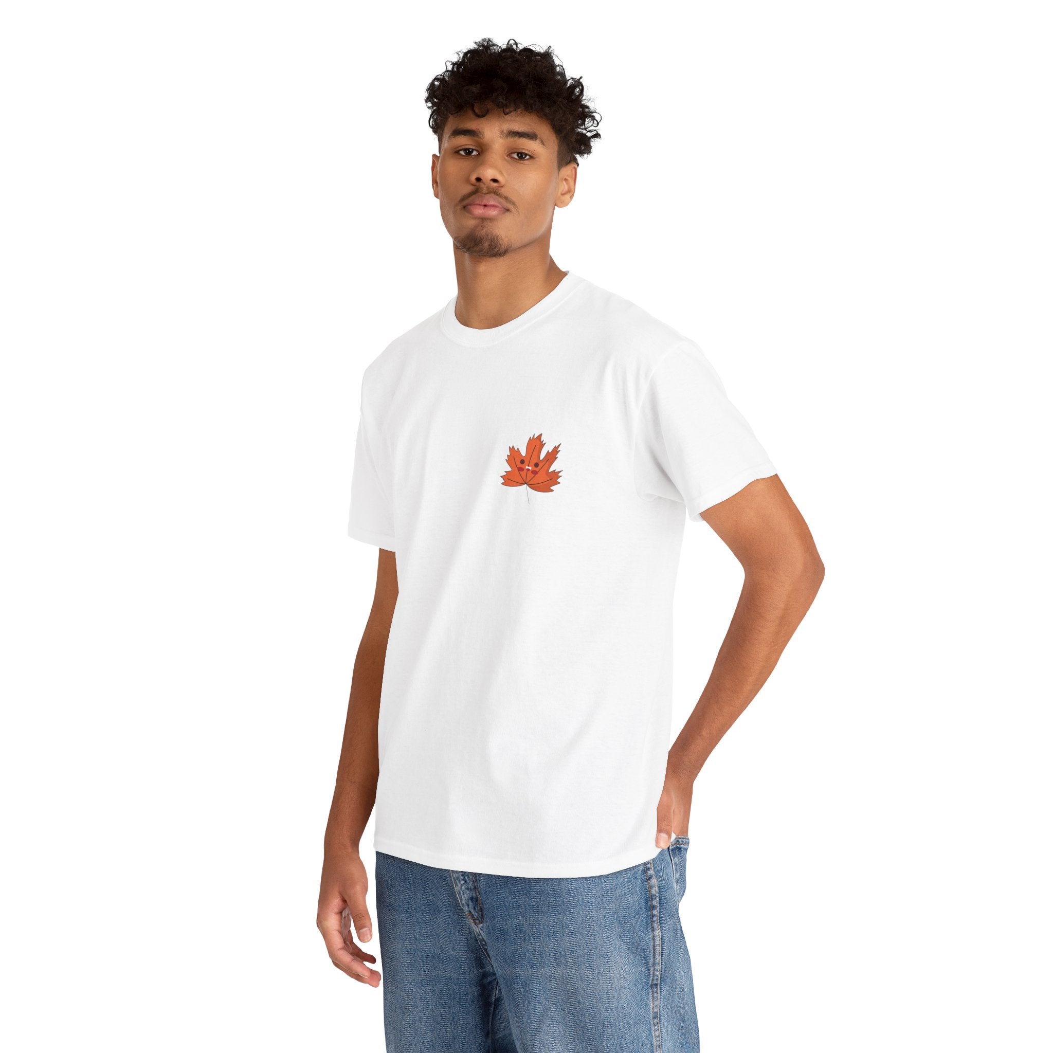 Cute Autumn Leaf Unisex Heavy Cotton Tee