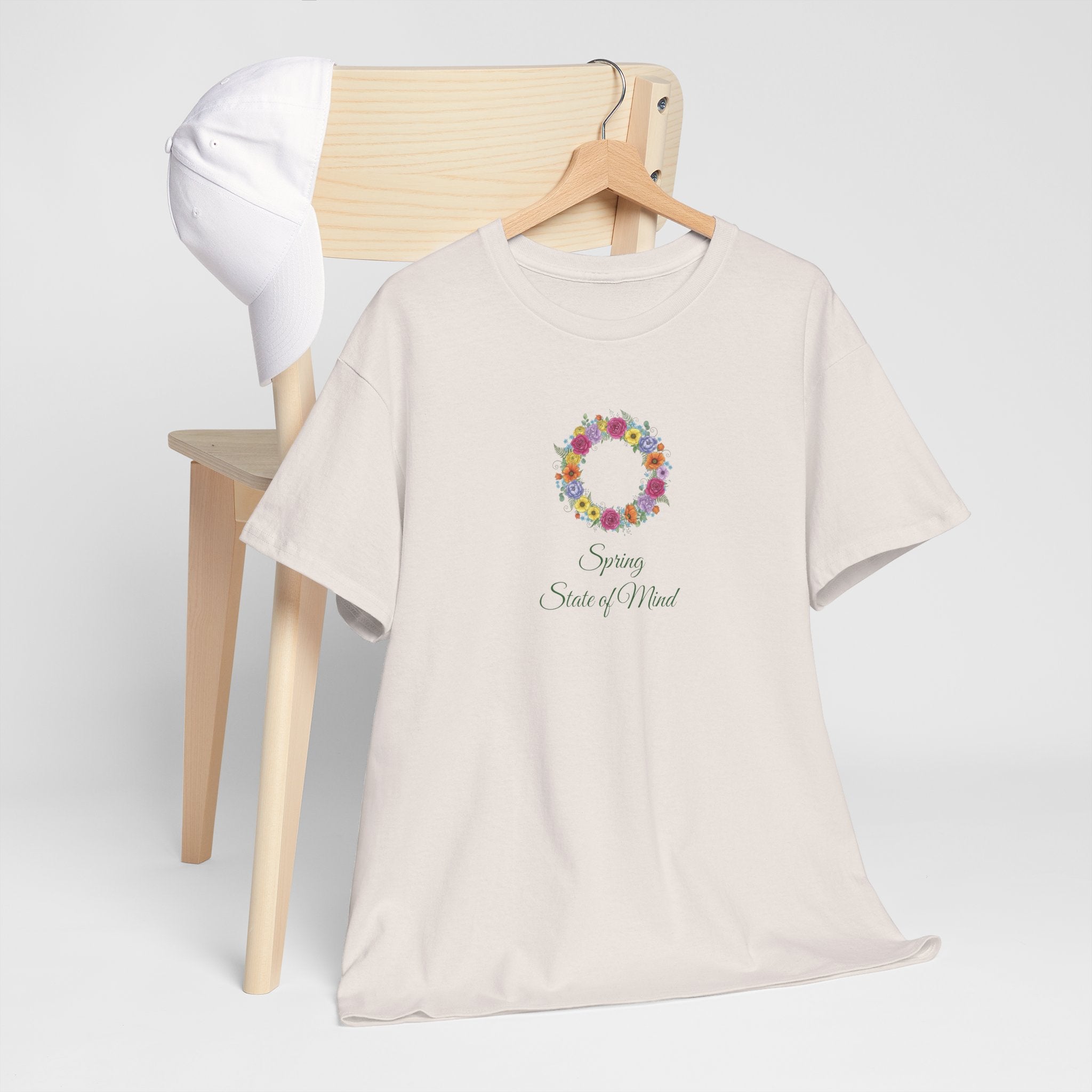 ''Spring State of Mind'' T-Shirt - Floral Wreath Spring Tee