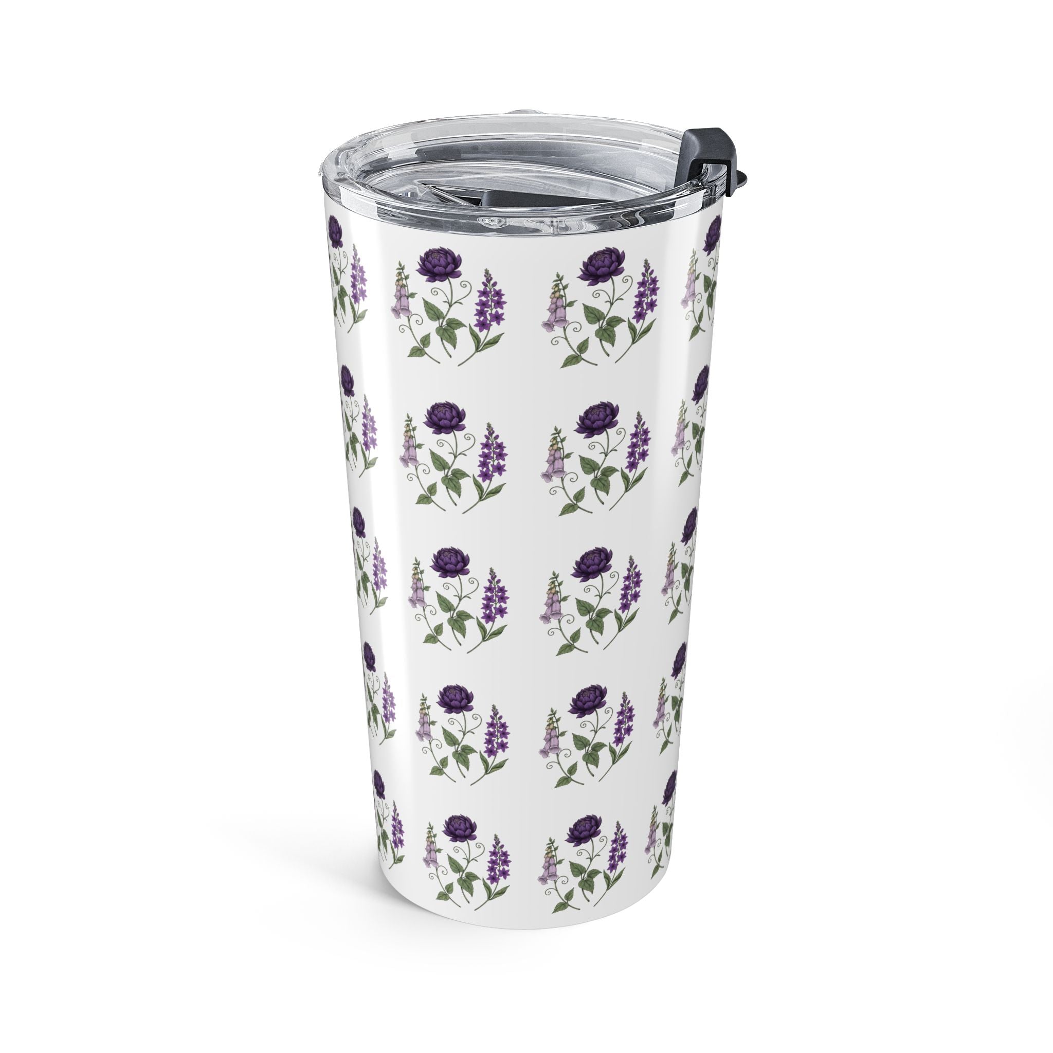 Purple Flowers Tumbler – Vintage Floral Stainless Travel Cup