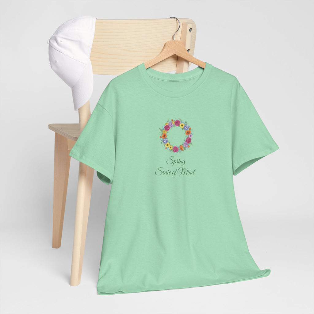''Spring State of Mind'' T-Shirt - Floral Wreath Spring Tee