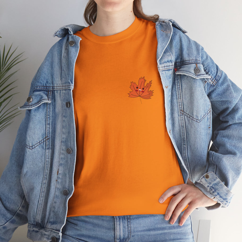 Cute Autumn Leaf Unisex Heavy Cotton Tee