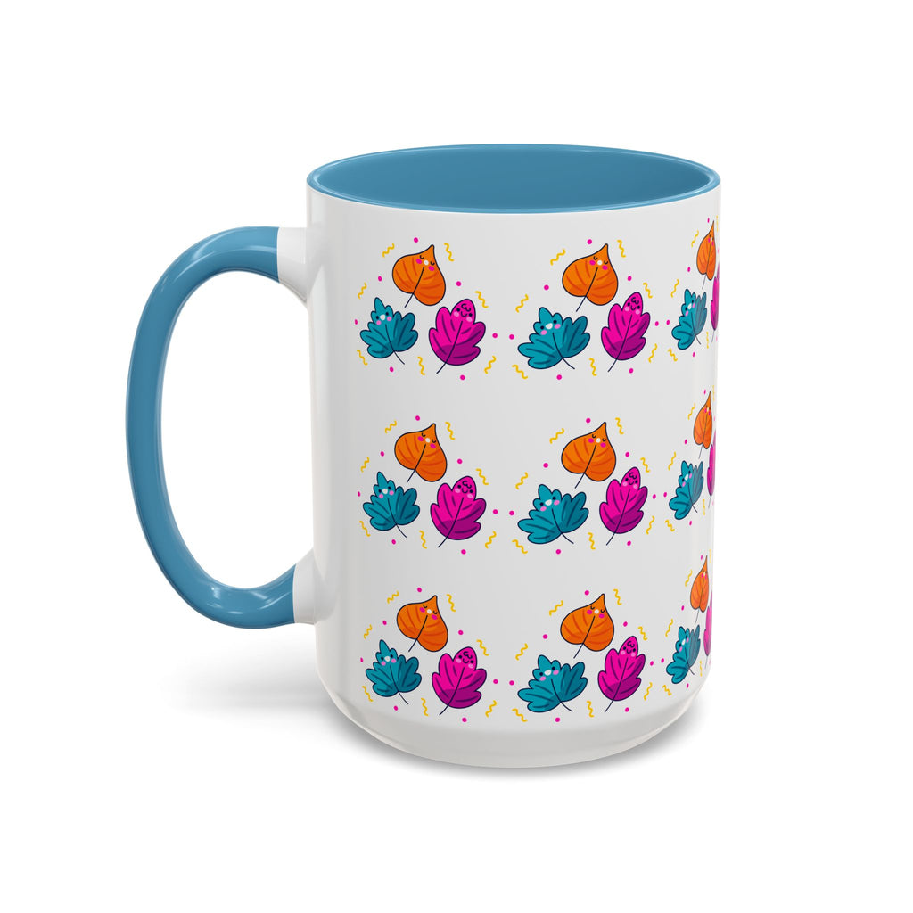 Bright Vibrant Leaves Accent Coffee Mug (11, 15 oz)