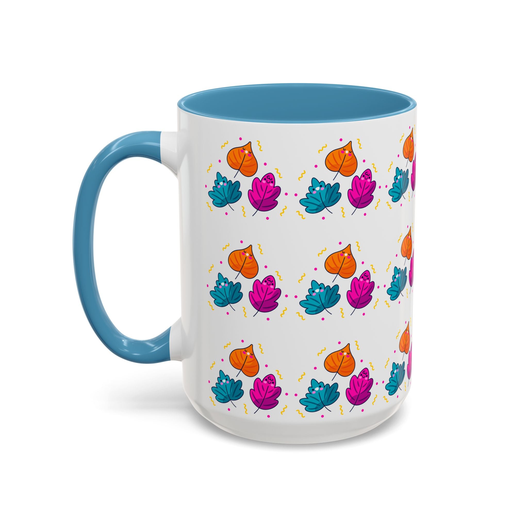 Bright Vibrant Leaves Accent Coffee Mug (11, 15 oz)