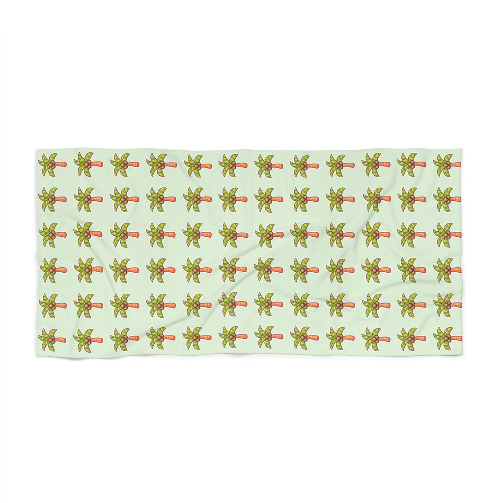 Coconut Palm Pattern Beach Towel — Tropical Summer Pool & Beach Towel - Mint