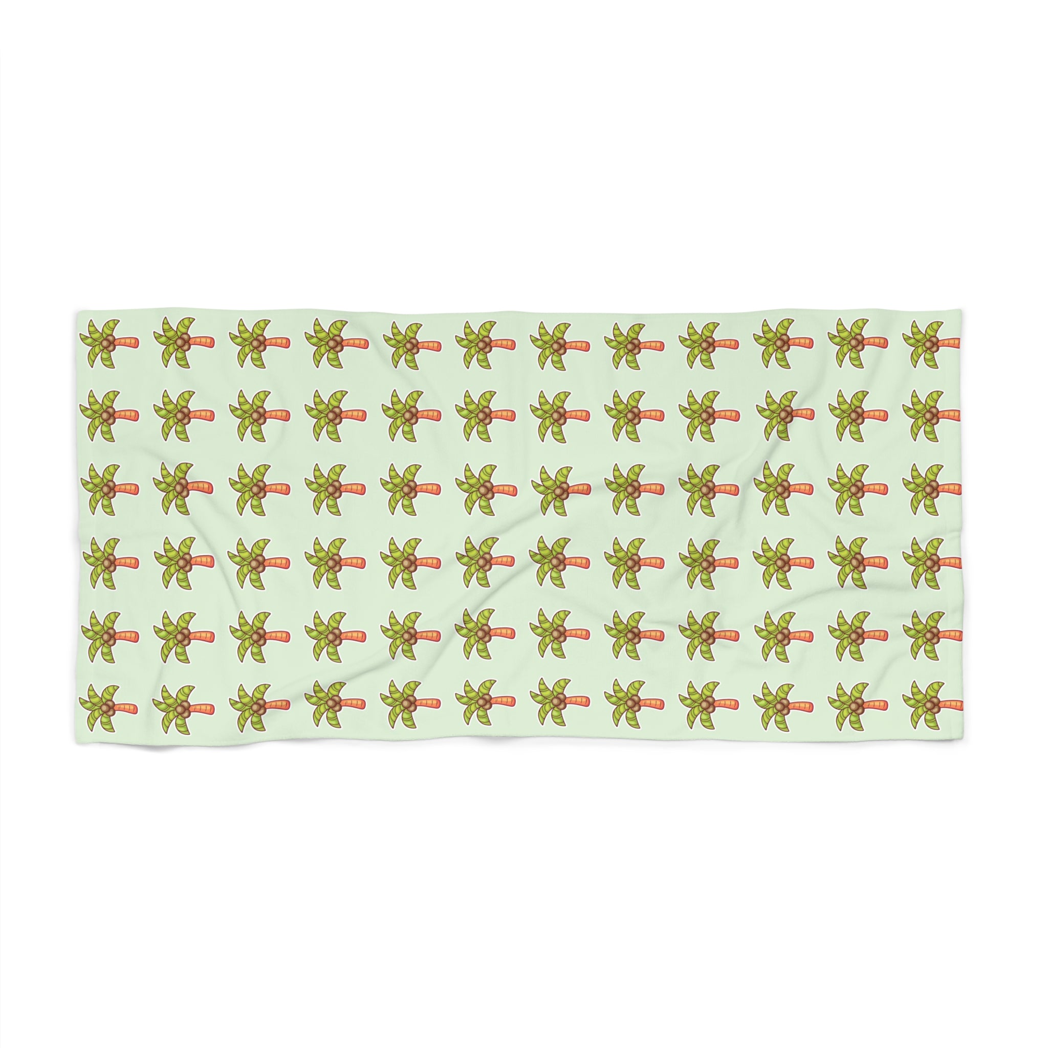 Coconut Palm Pattern Beach Towel — Tropical Summer Pool & Beach Towel - Mint