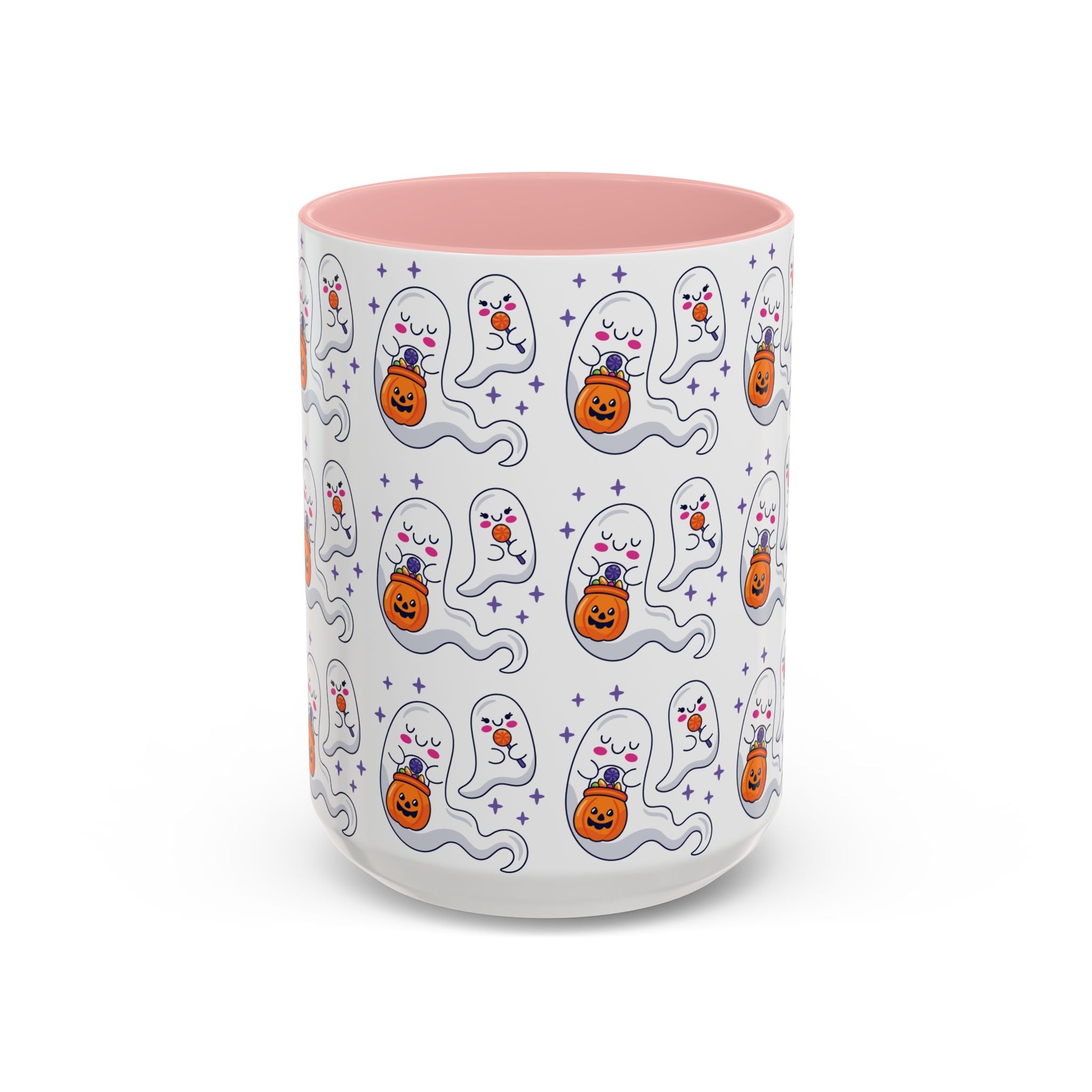 Halloween Ghosts Holding Treats Accent Coffee Mug (11, 15oz)