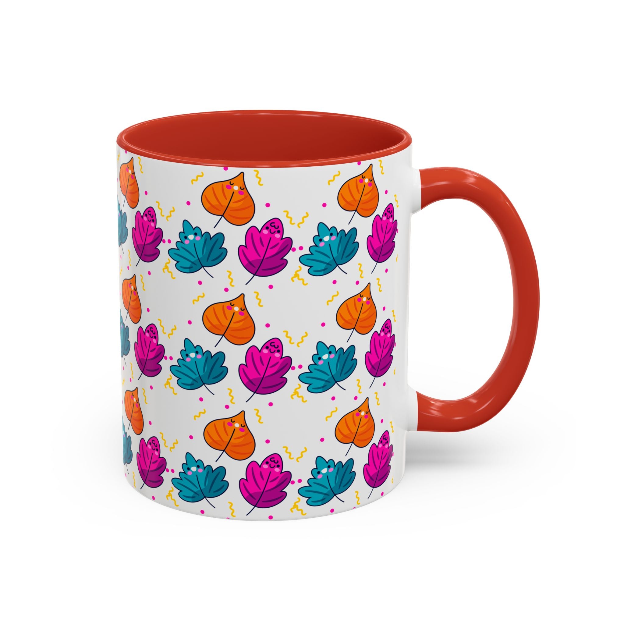 Bright Vibrant Leaves Accent Coffee Mug (11, 15 oz)