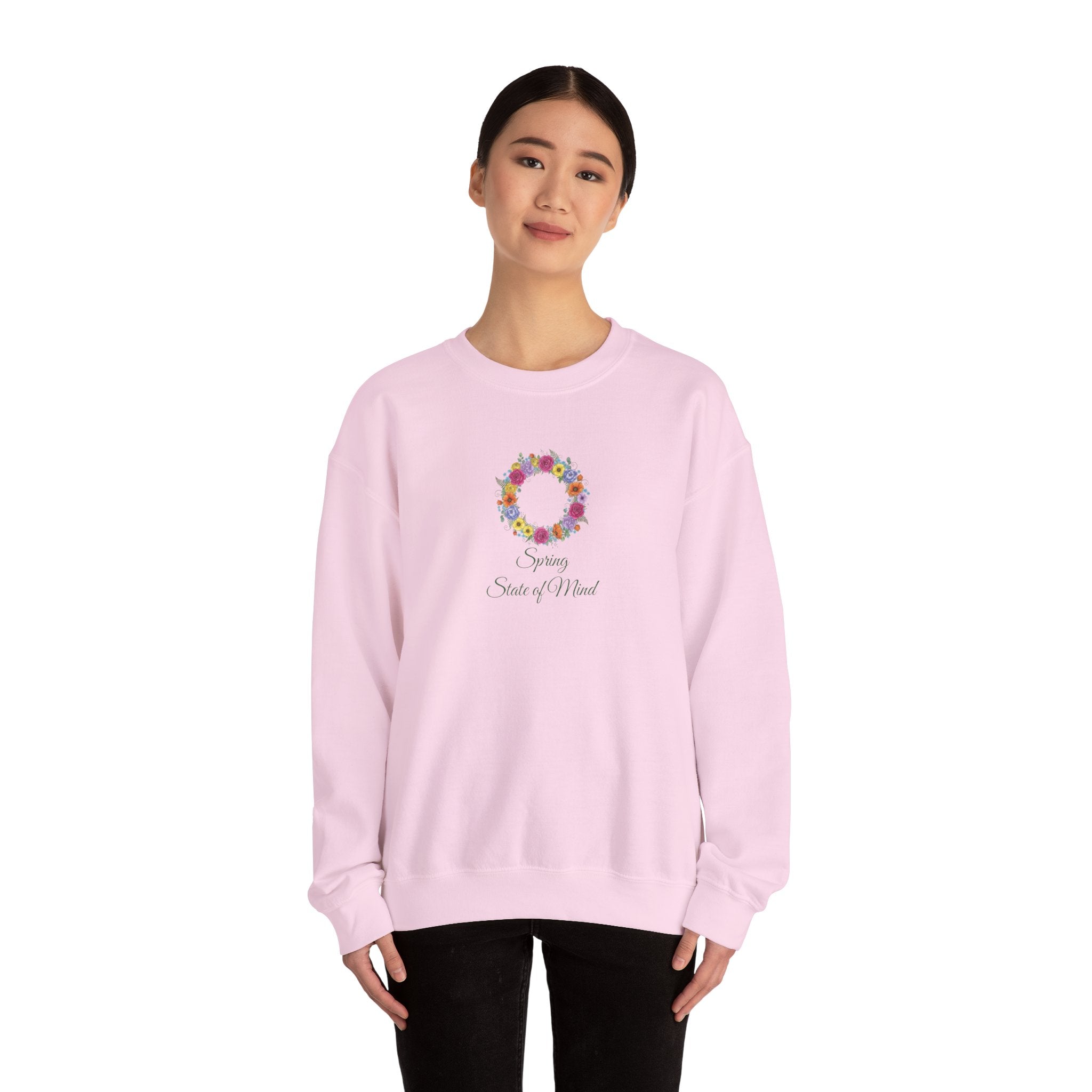 “Spring State of Mind” Sweatshirt — Floral Wreath Crewneck