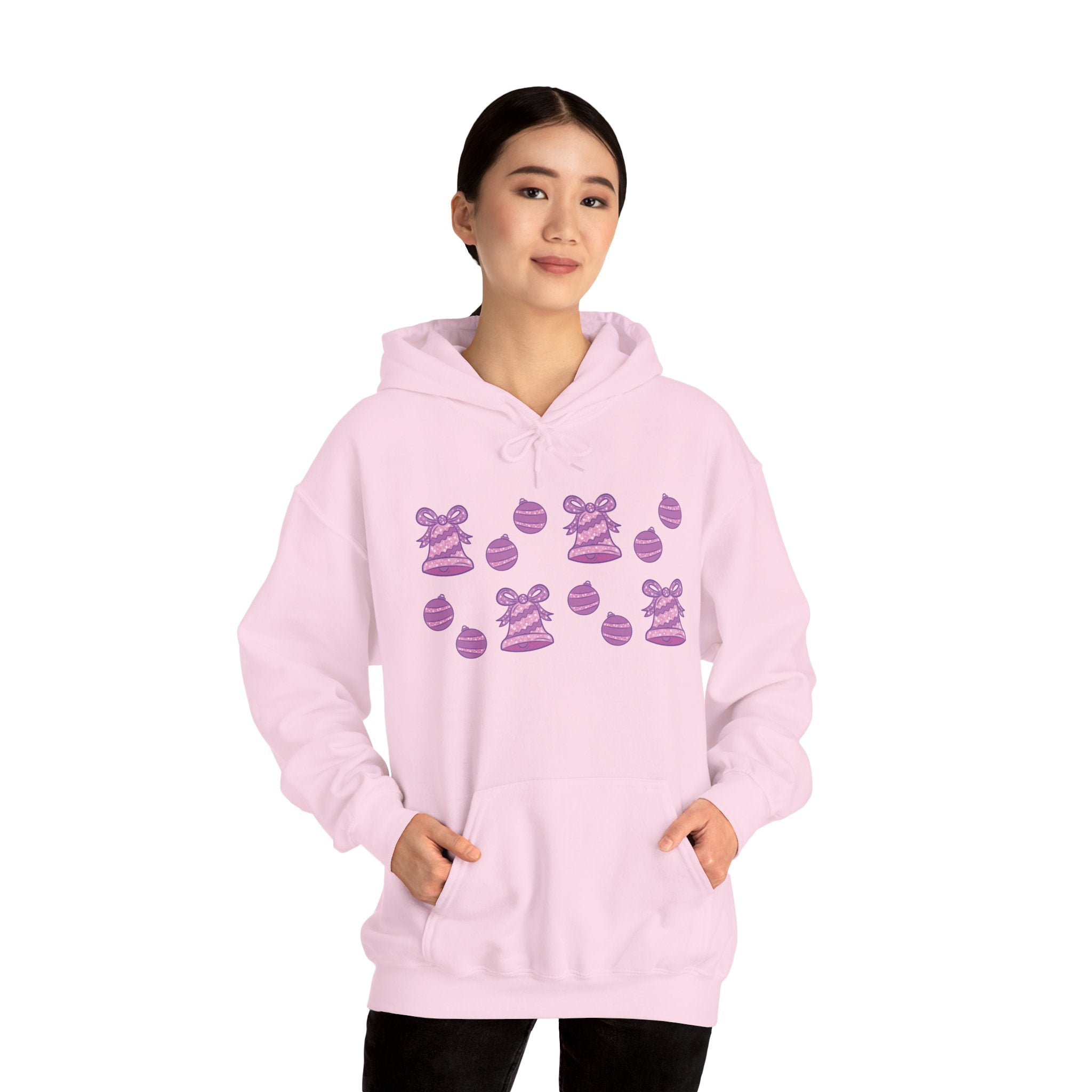 Glittery Purple-Pink Holiday Pattern Hoodie