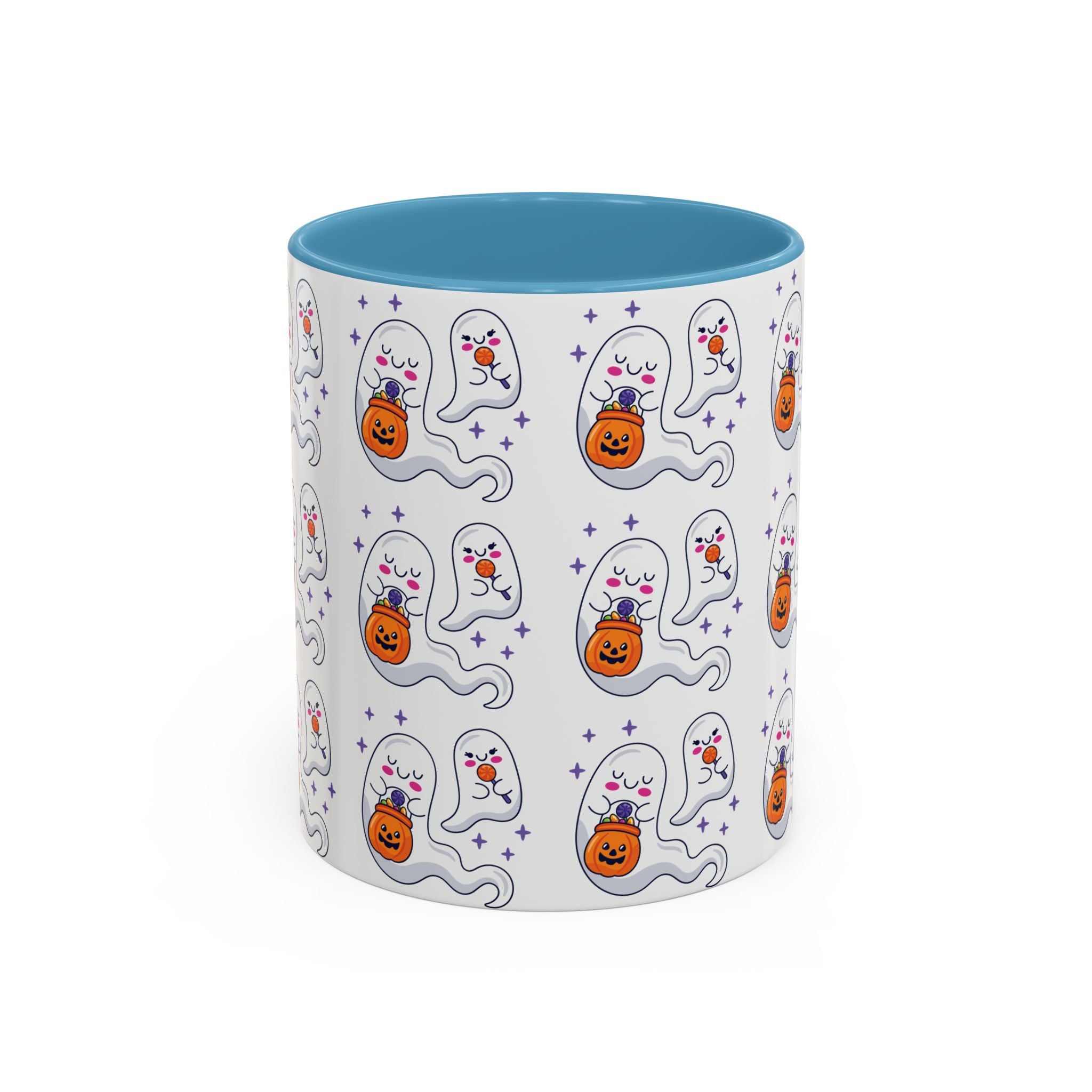 Halloween Ghosts Holding Treats Accent Coffee Mug (11, 15oz)
