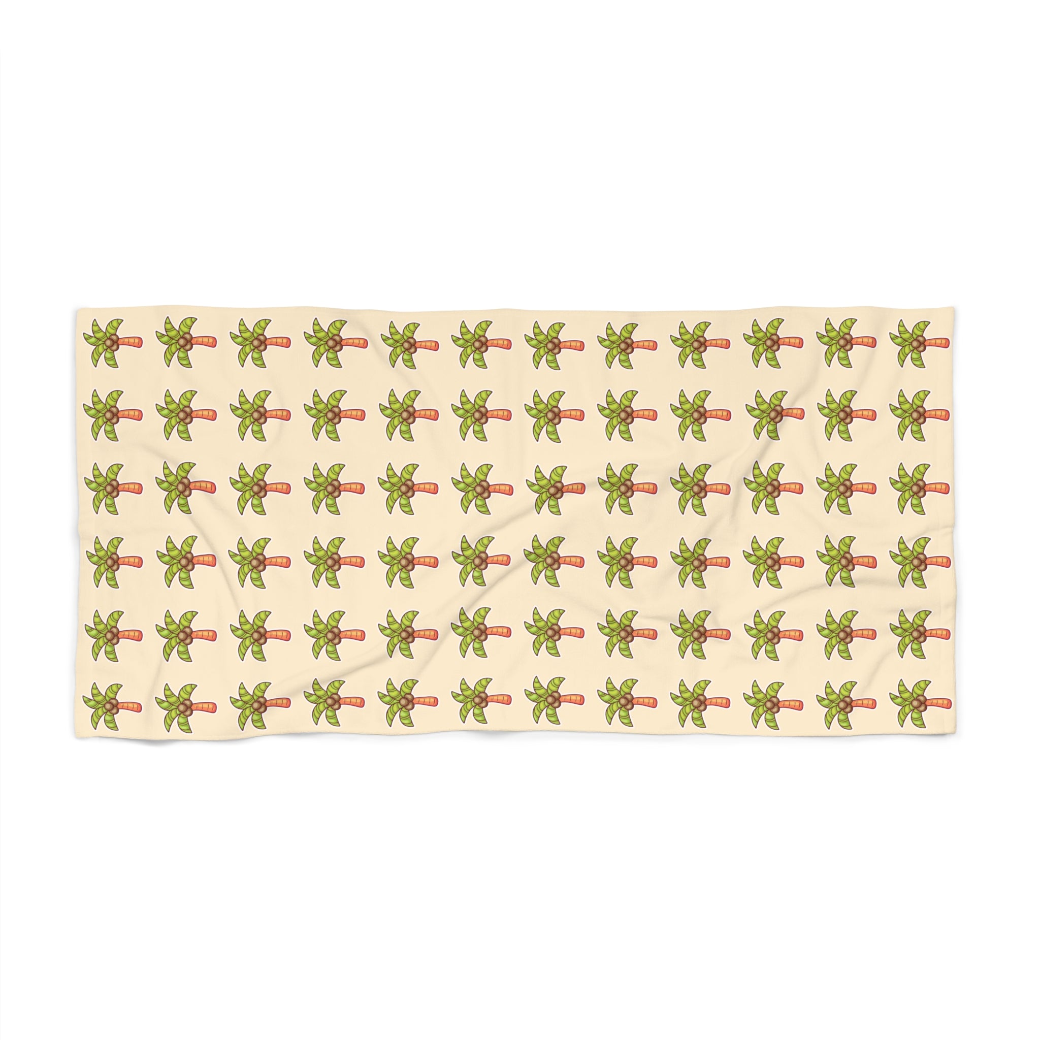 Coconut Palm Pattern Beach Towel — Tropical Summer Pool & Beach Towel - Sand