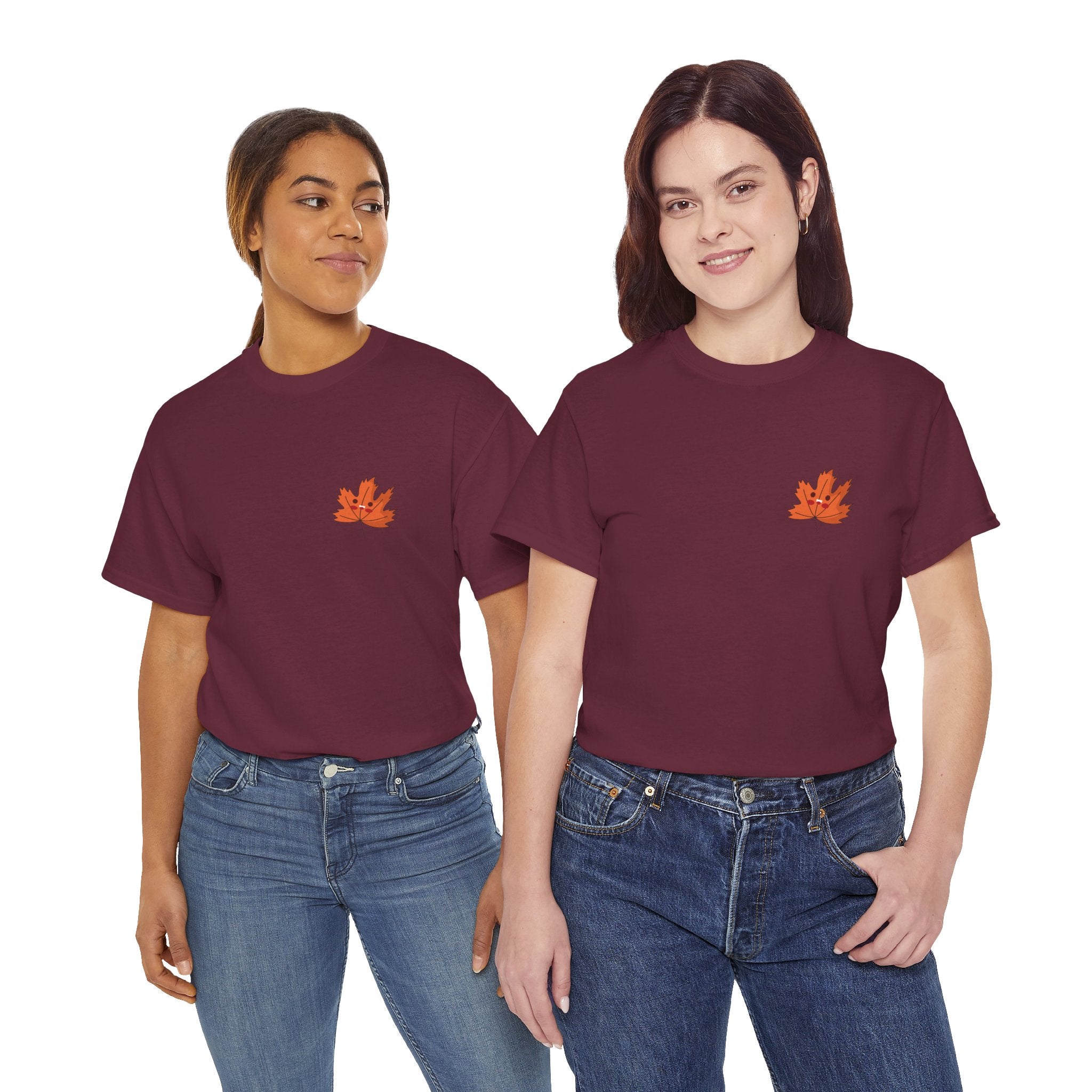 Cute Autumn Leaf Unisex Heavy Cotton Tee