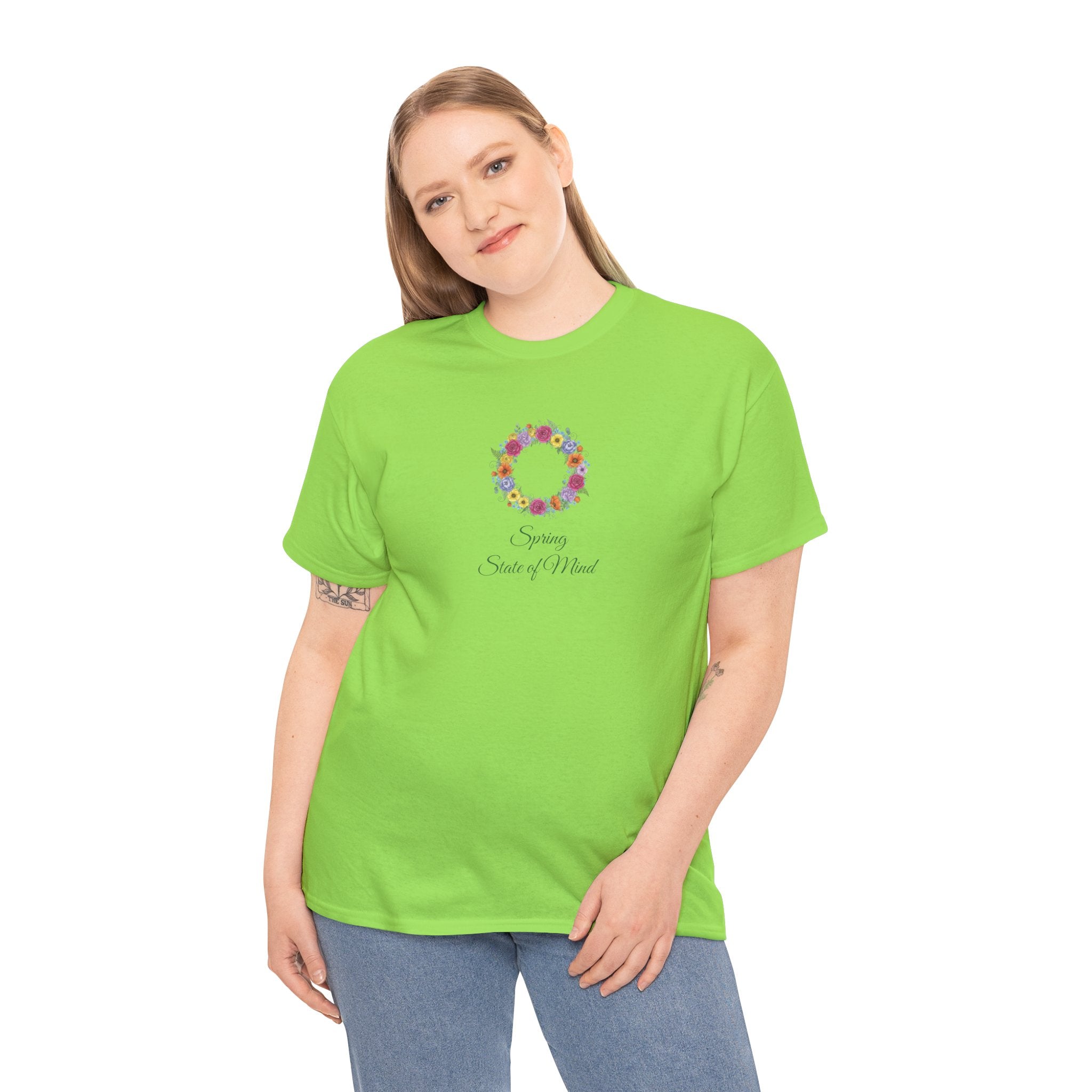 ''Spring State of Mind'' T-Shirt - Floral Wreath Spring Tee