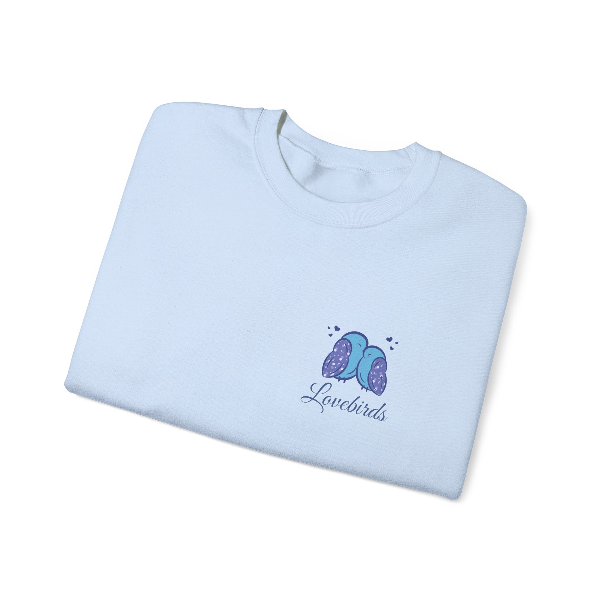 ''Lovebirds'' Sweatshirt — Cute Blue Lovebirds Crewneck Sweatshirt