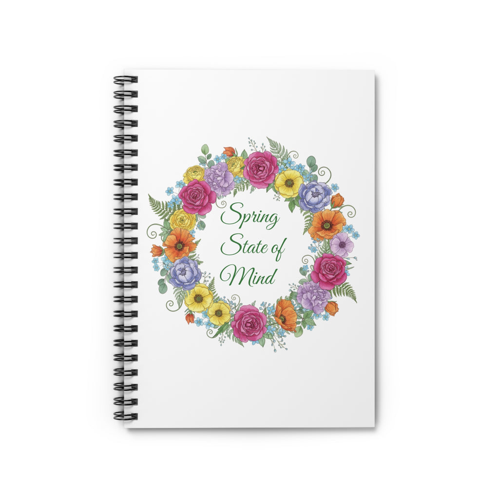 Spring State of Mind Floral Spiral Notebook - White Cover