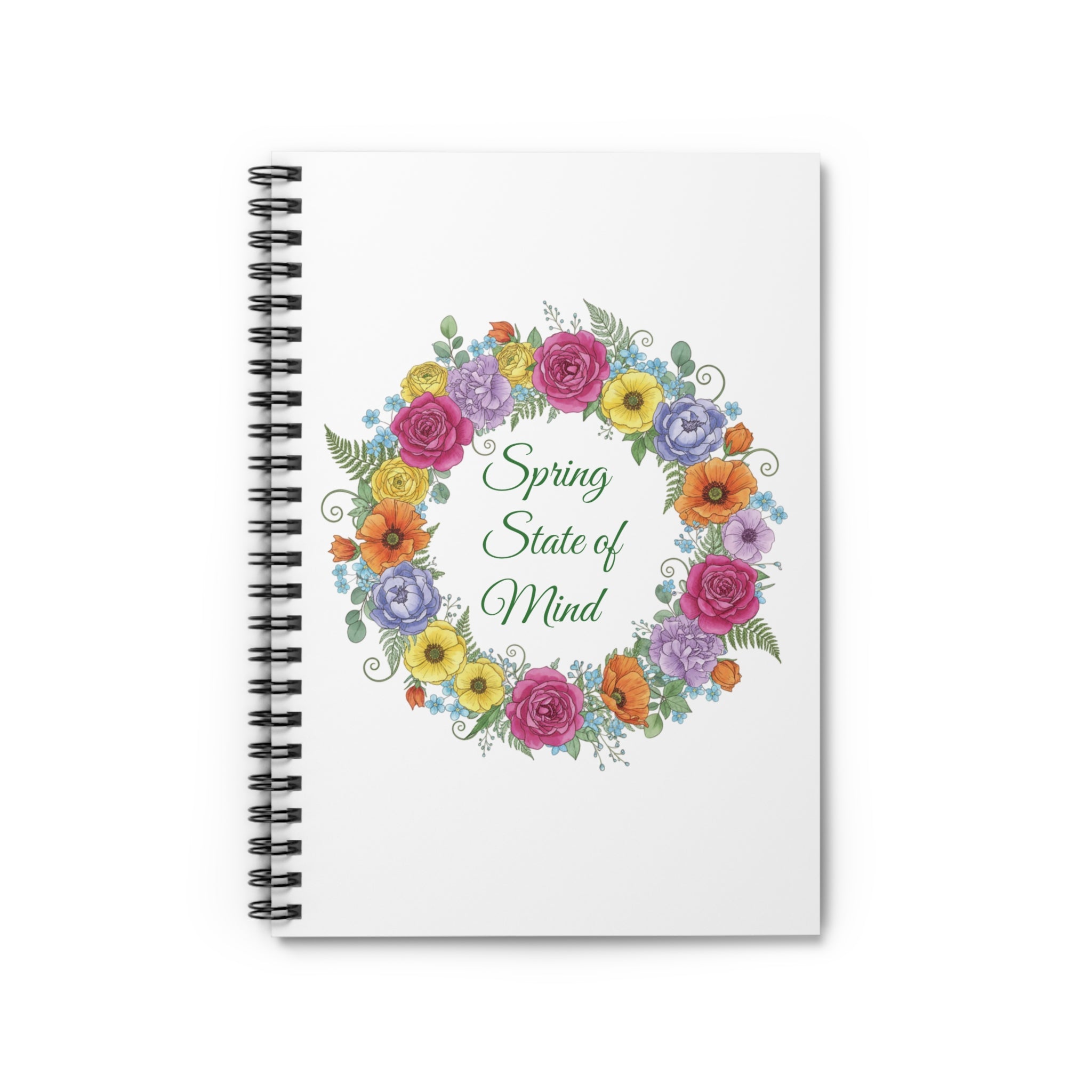 Spring State of Mind Floral Spiral Notebook - White Cover
