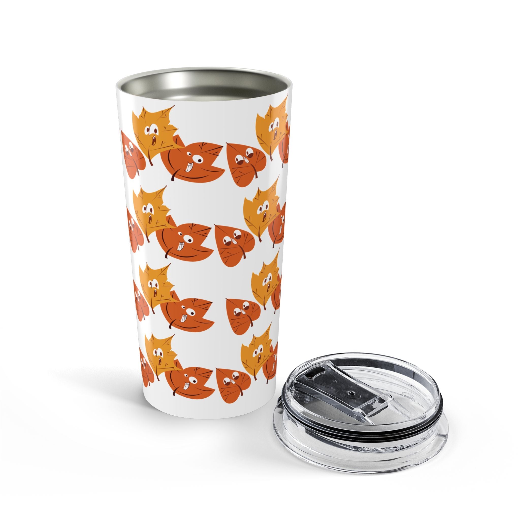 Smiley Autumn Leaves Tumbler