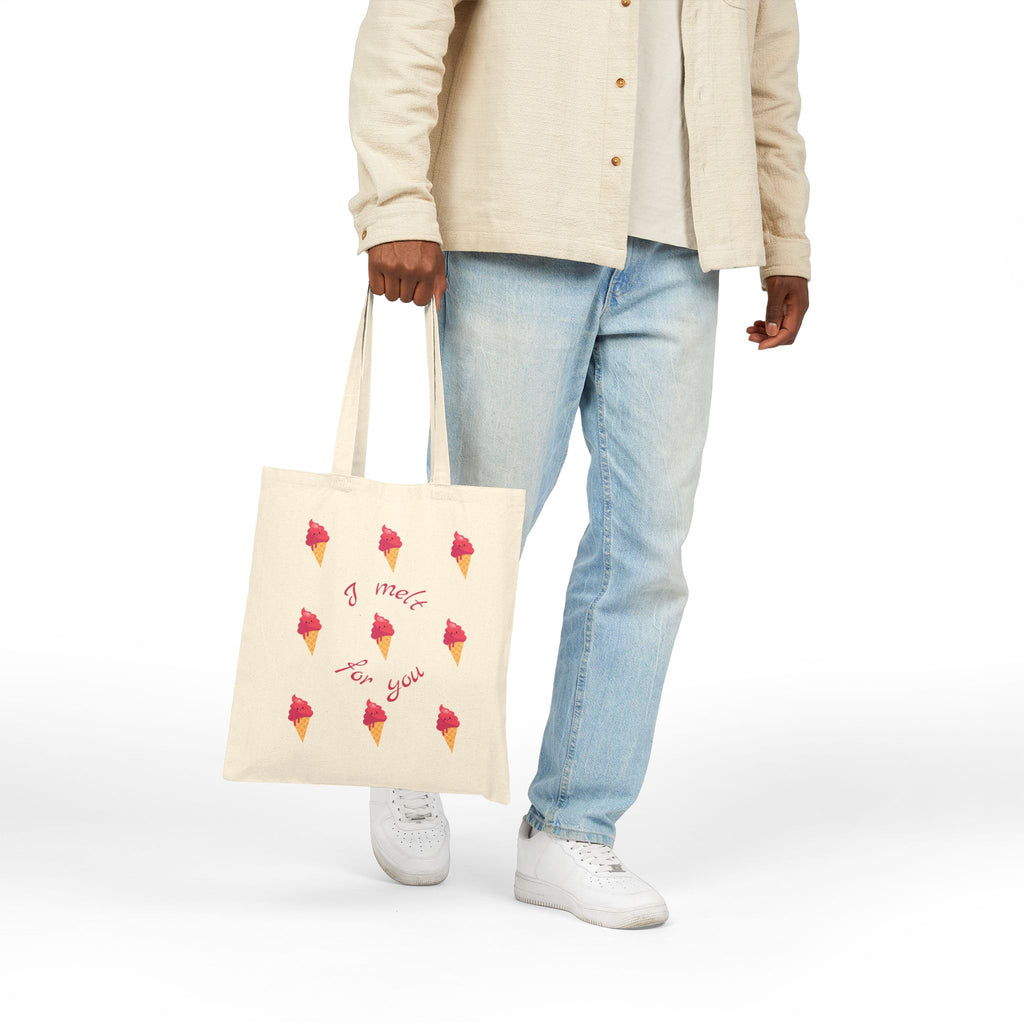 Ice Cream 'I Melt For You' Cotton Tote — Cute Summer Market Bag