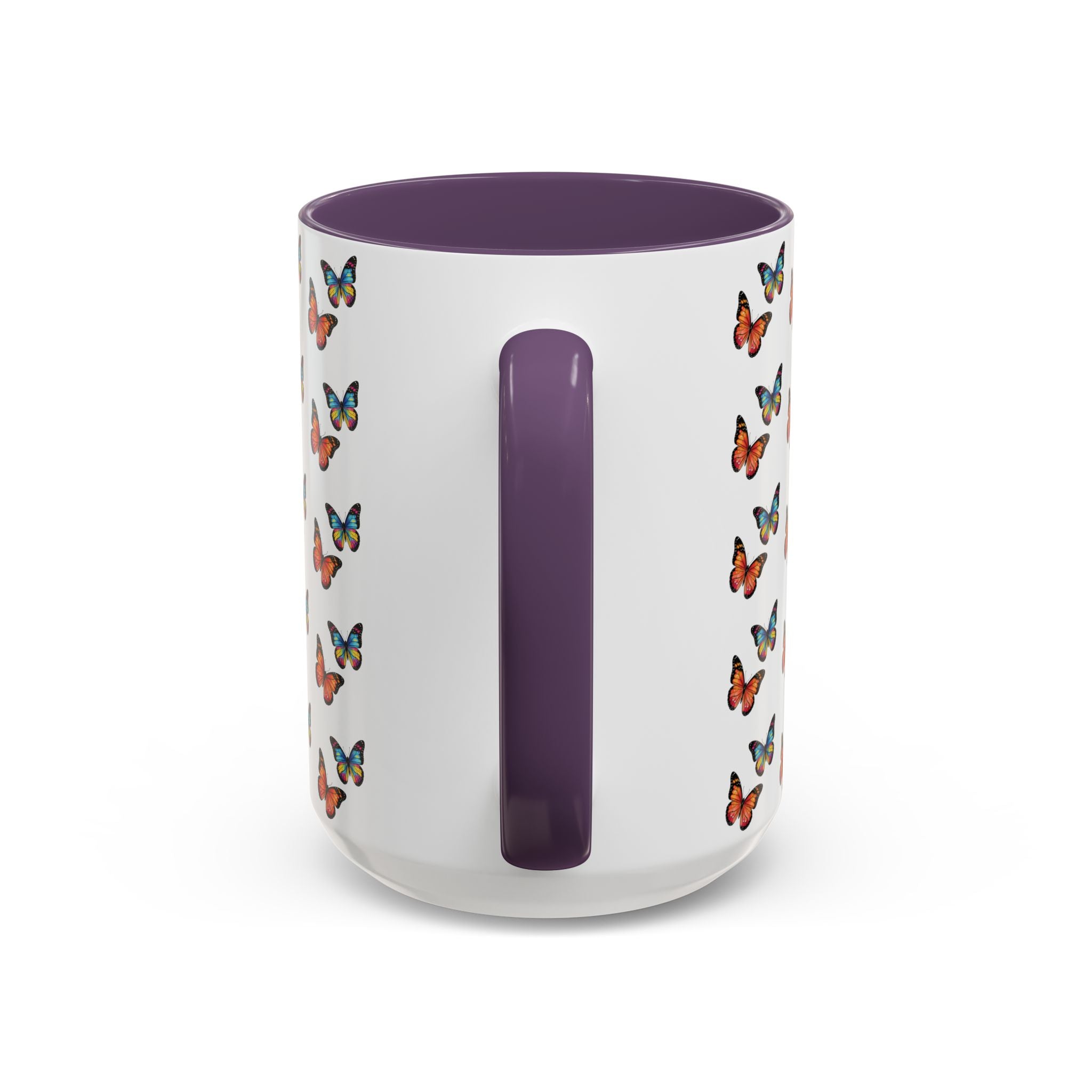 Butterfly Pattern Coffee Mug — Colorful Sunset Butterflies, 11/15oz