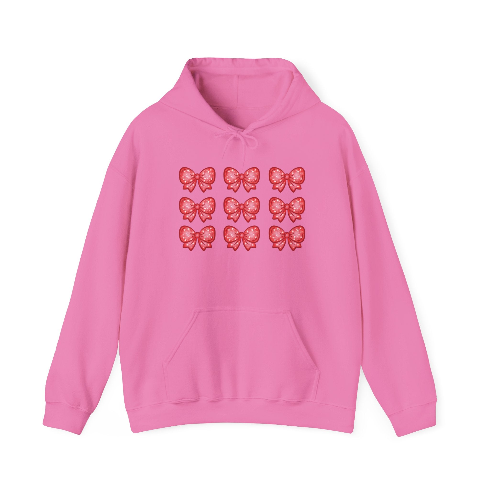 Glittery Red Bow Pattern Hoodie