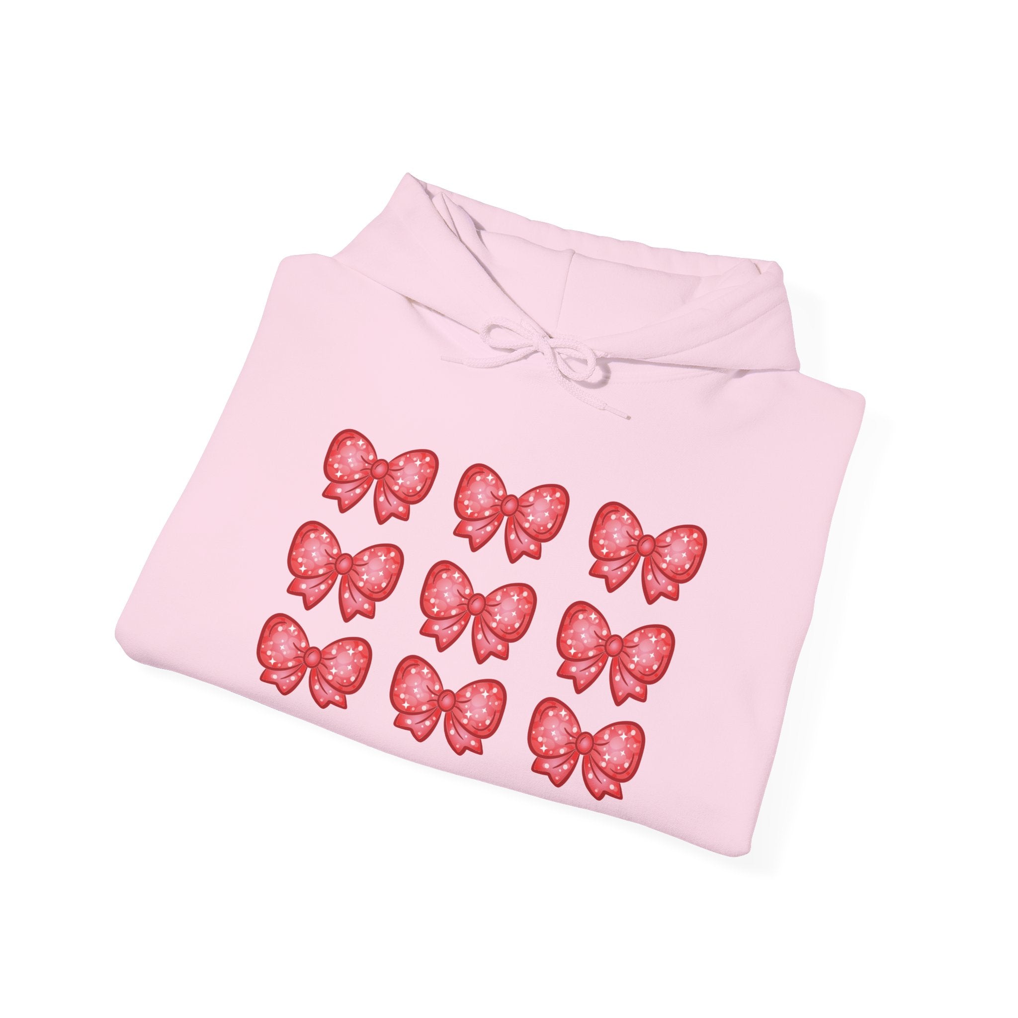 Glittery Red Bow Pattern Hoodie