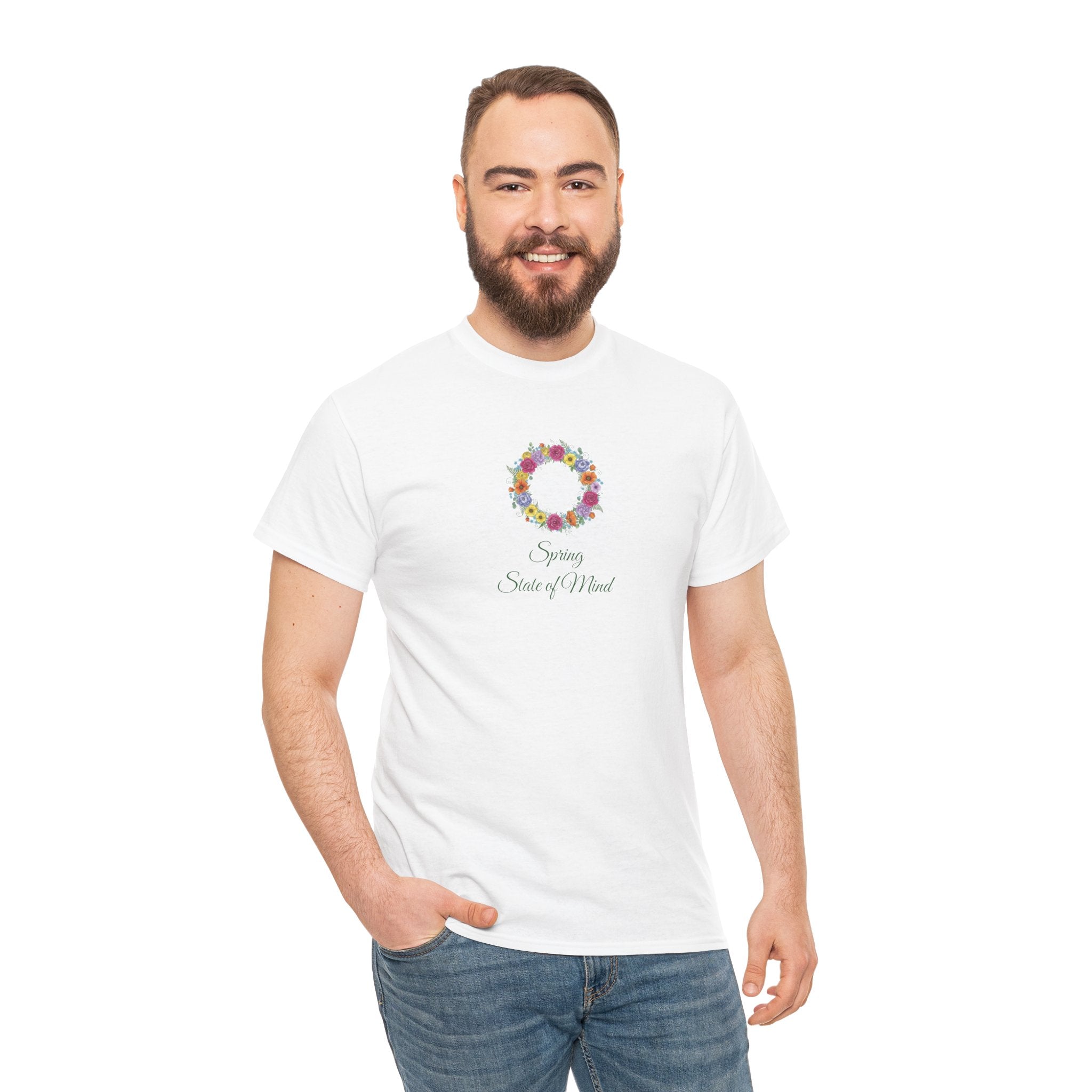 ''Spring State of Mind'' T-Shirt - Floral Wreath Spring Tee