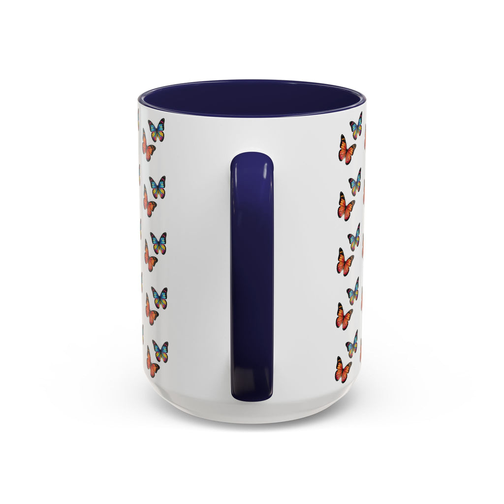 Butterfly Pattern Coffee Mug — Colorful Sunset Butterflies, 11/15oz