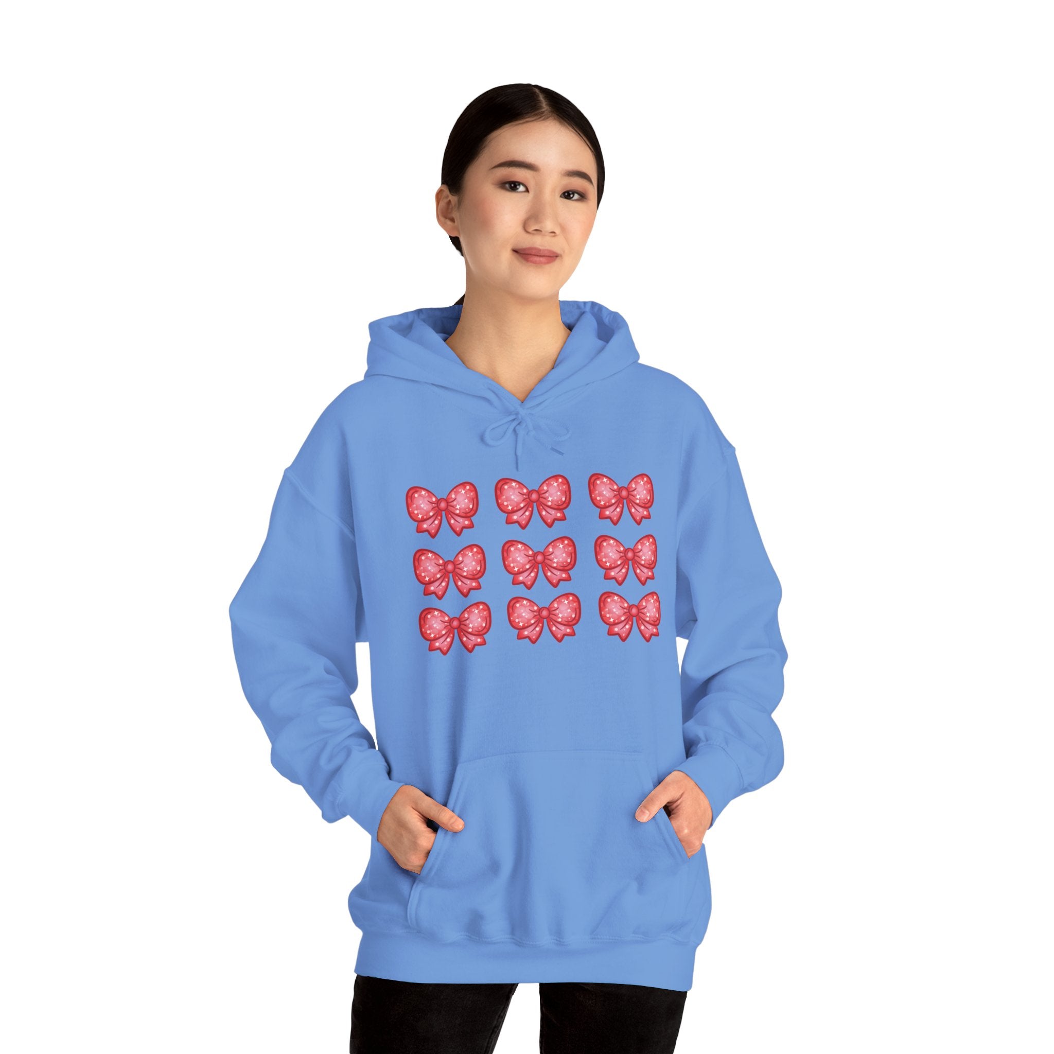 Glittery Red Bow Pattern Hoodie